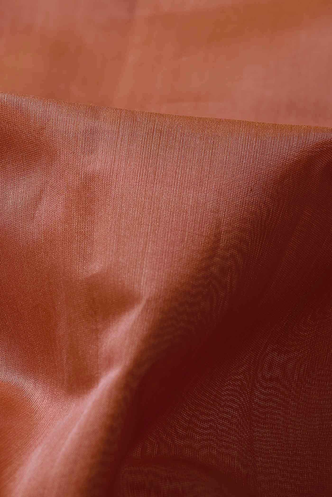 Orange Maheshwari Silk Cotton Saree