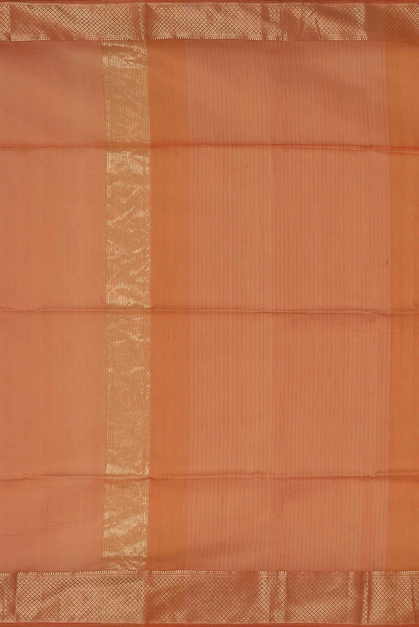 Orange Maheshwari Silk Cotton Saree