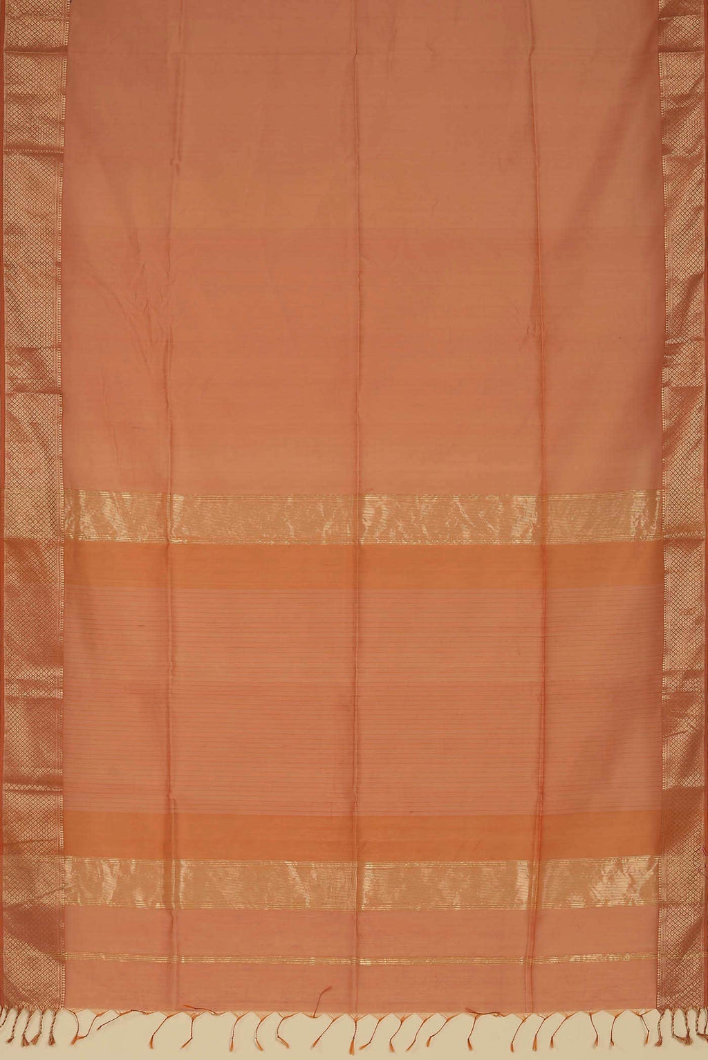 Orange Maheshwari Silk Cotton Saree