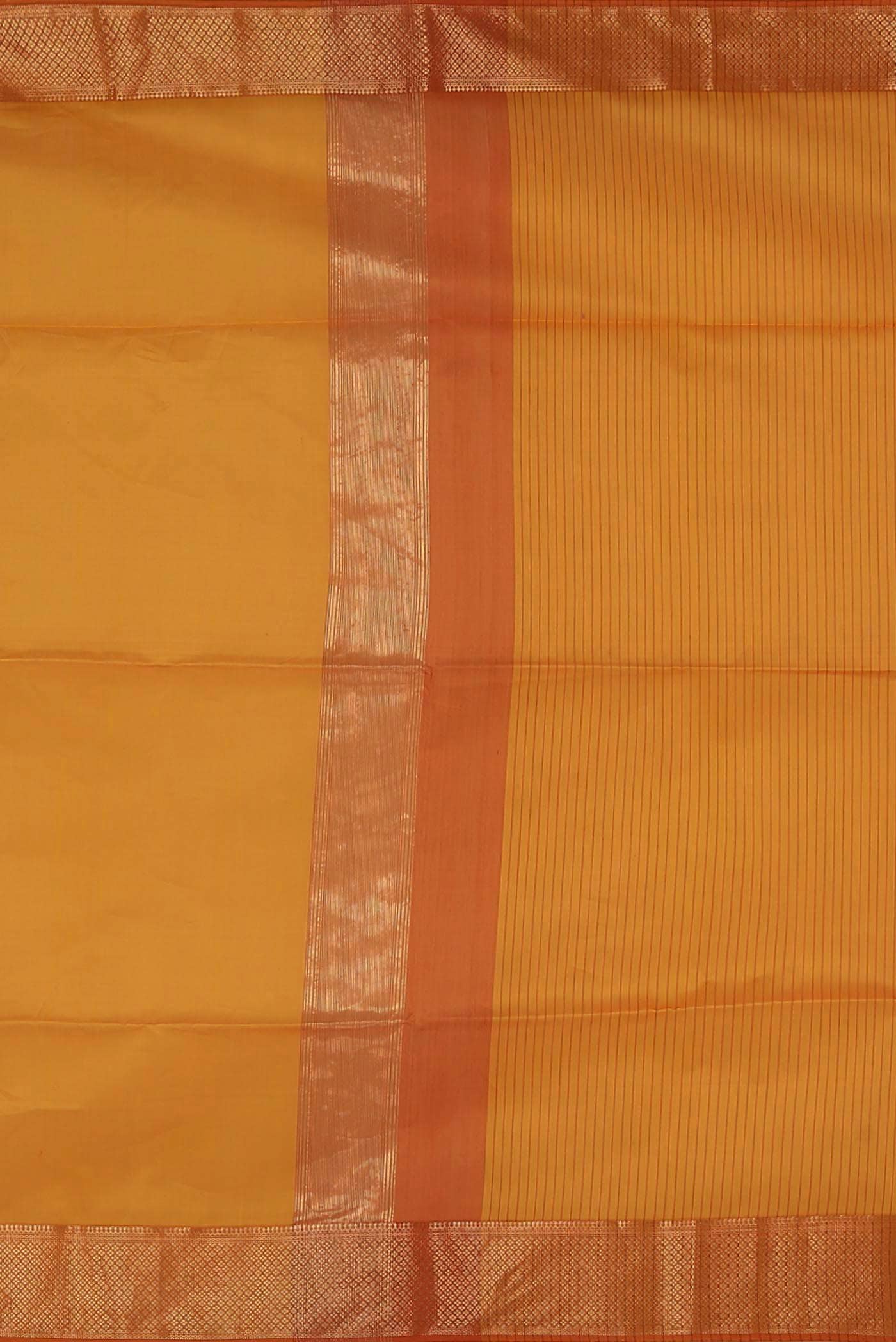 Yellow Maheshwari Silk Cotton Saree