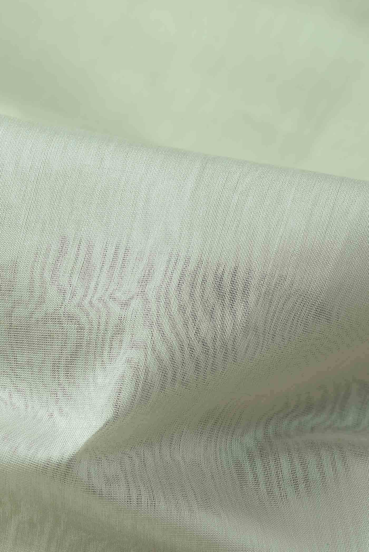 Light Green Maheshwari Silk Cotton Saree