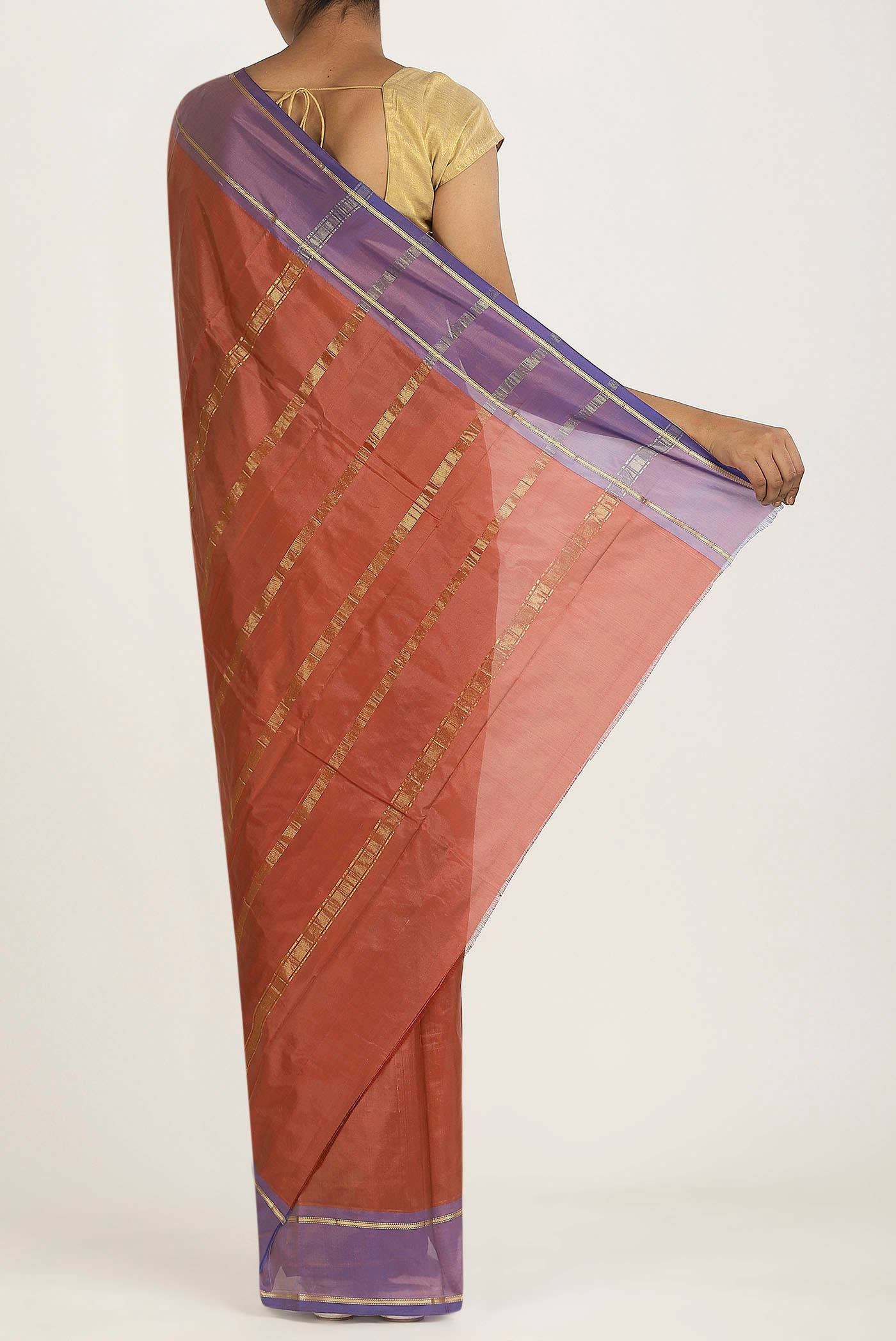 Orange Bangalore Silk Saree
