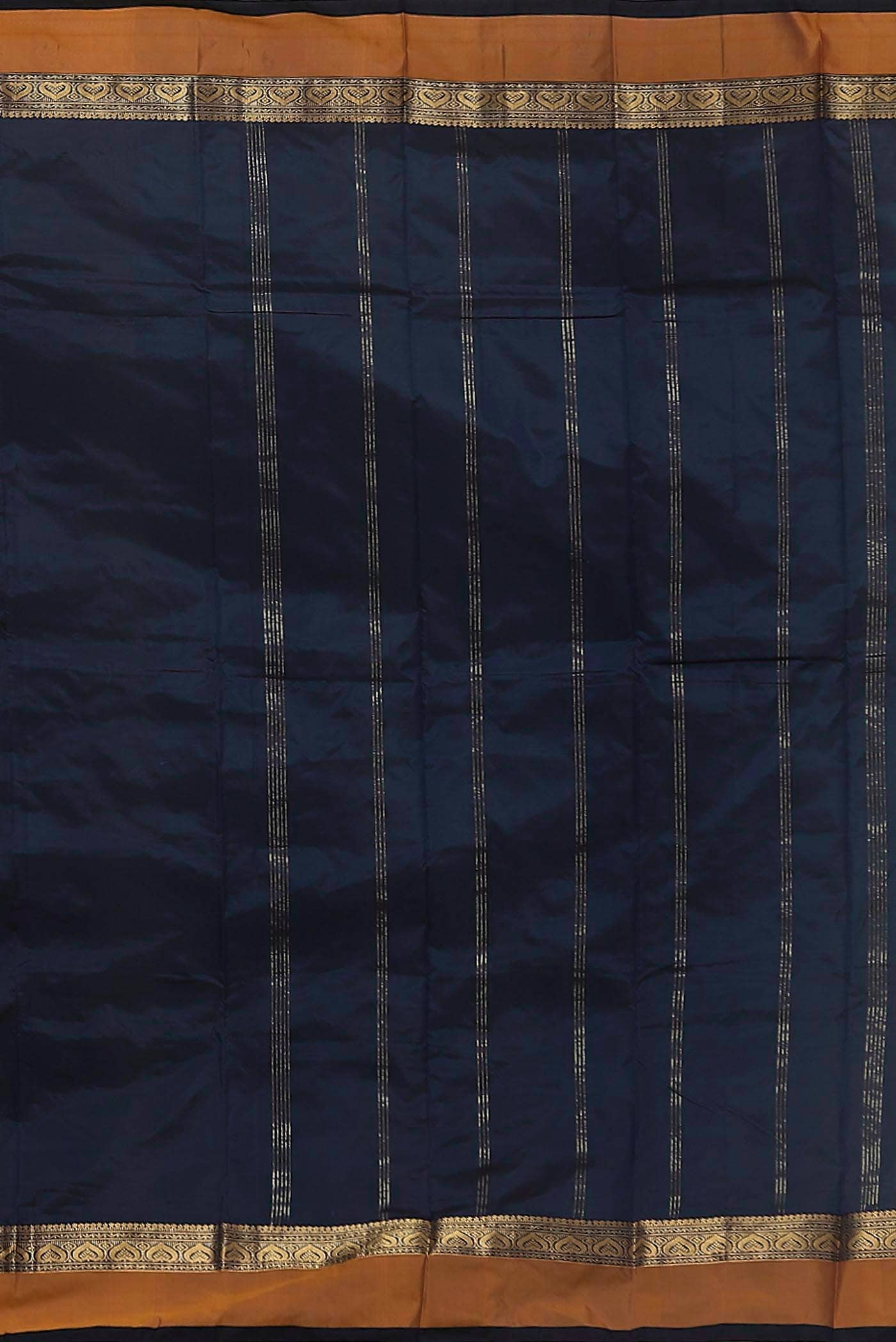 Navy Blue Blended Bangalore Silk Saree