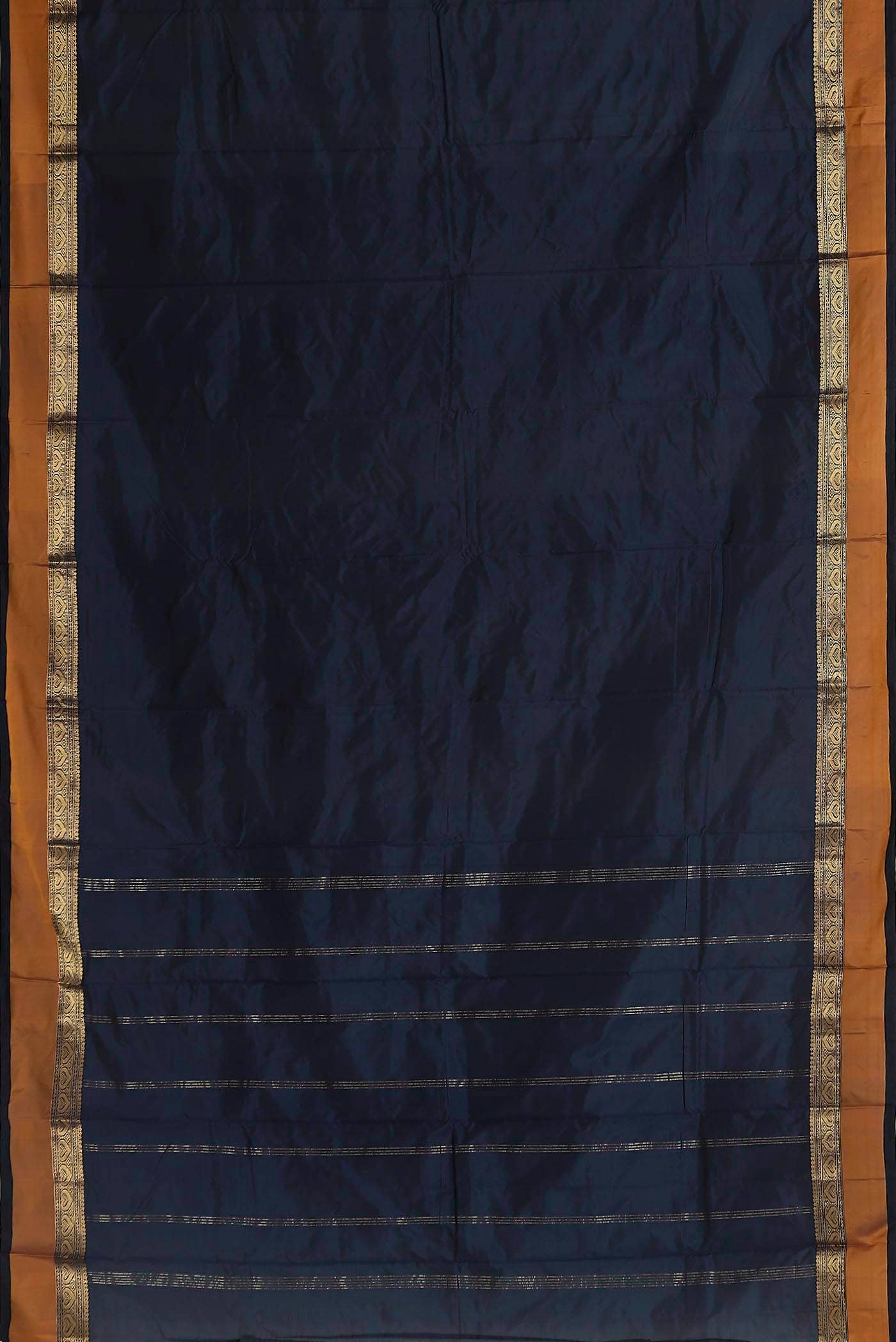 Navy Blue Blended Bangalore Silk Saree