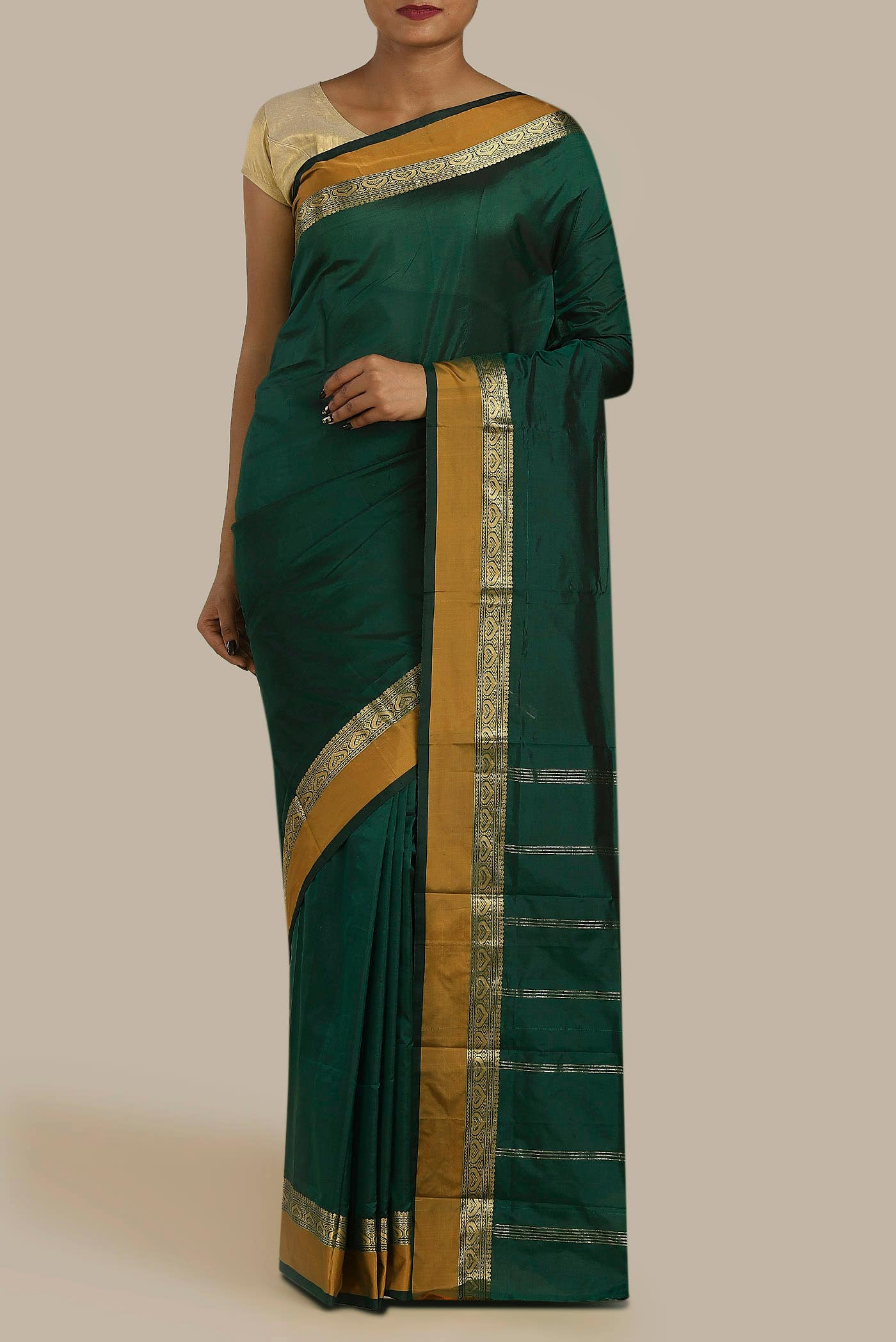 Green Blended Bangalore Silk Saree
