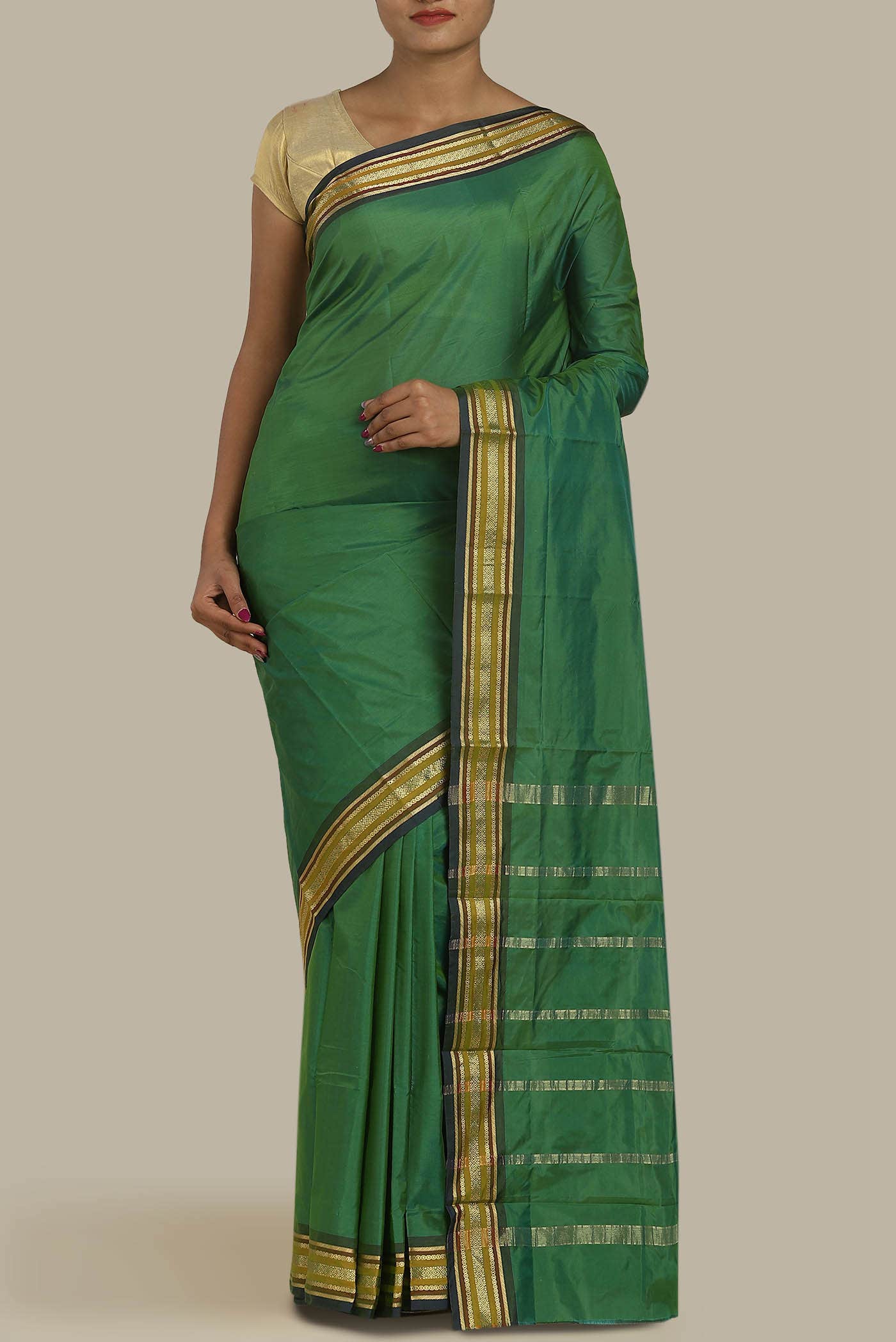 Green Blended Bangalore Silk Saree