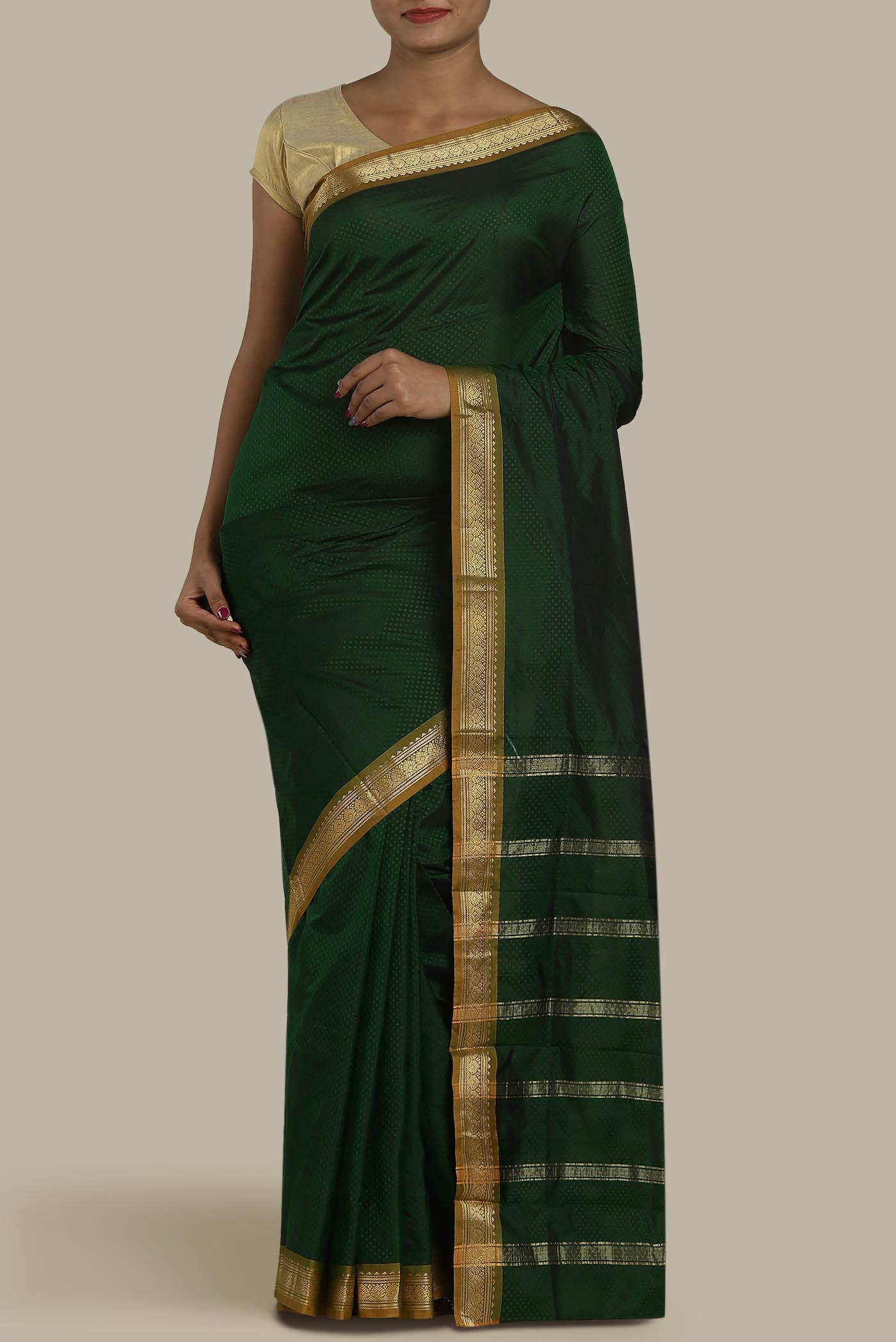 Green Blended Bangalore Silk Saree