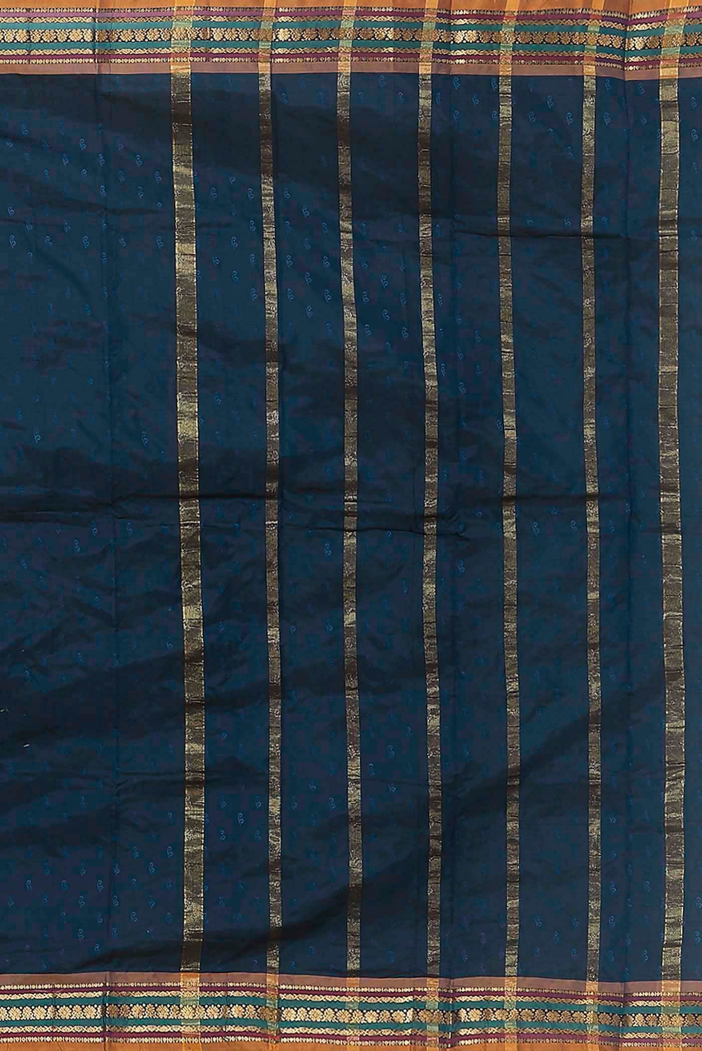 Blue Blended Bangalore Silk Saree