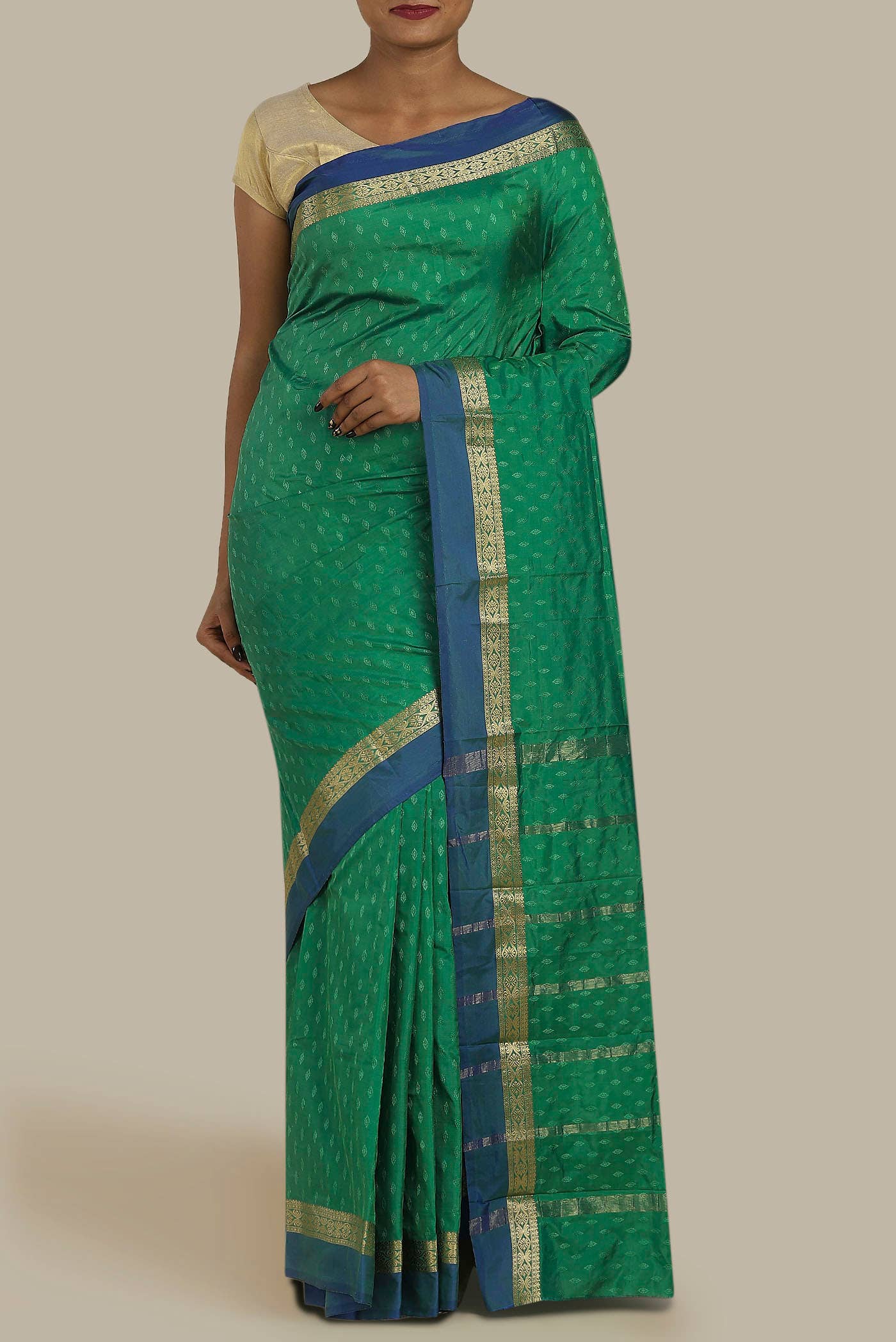 Green Blended Bangalore Silk Saree