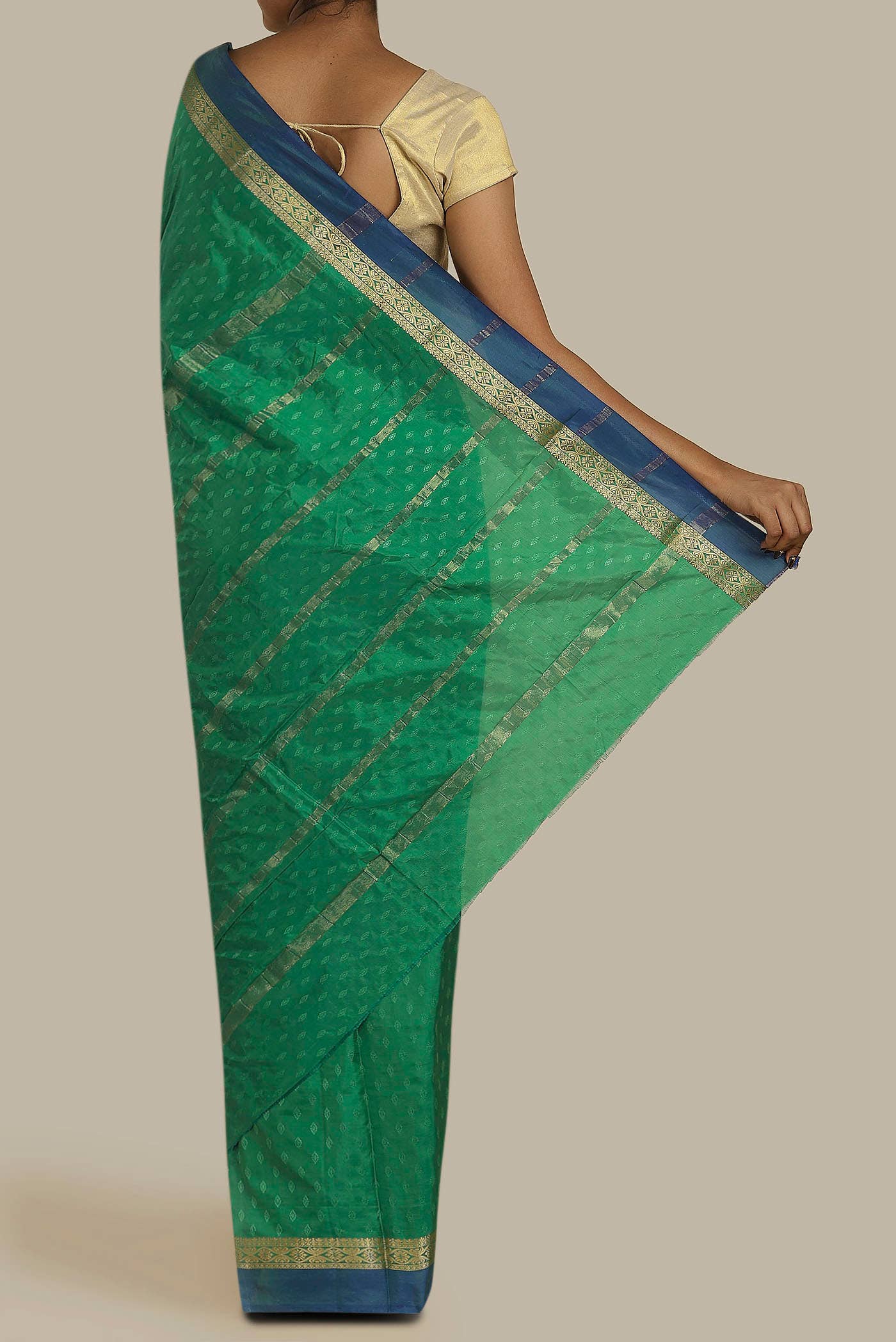 Green Blended Bangalore Silk Saree