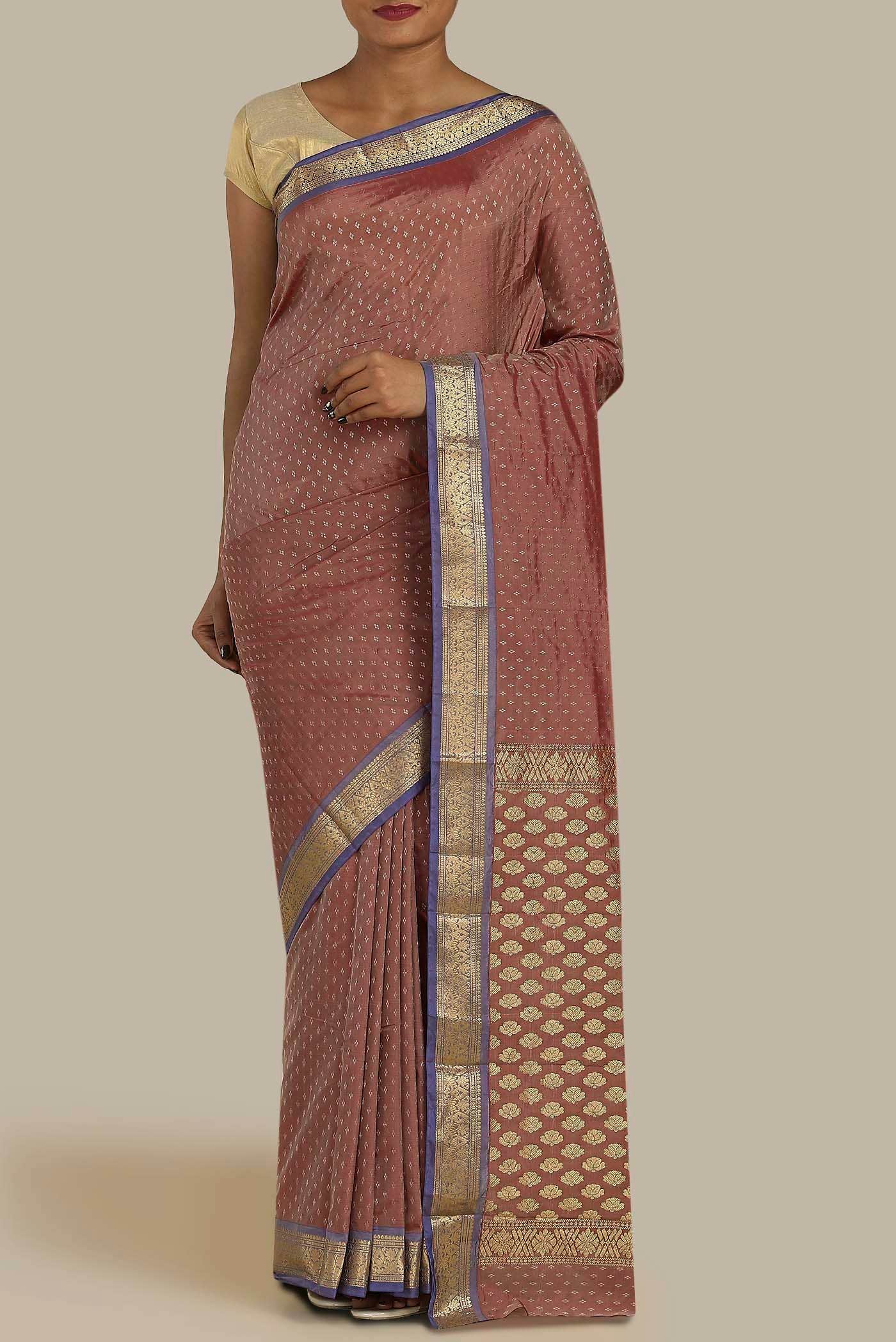 Pink Blended Bangalore Silk Saree