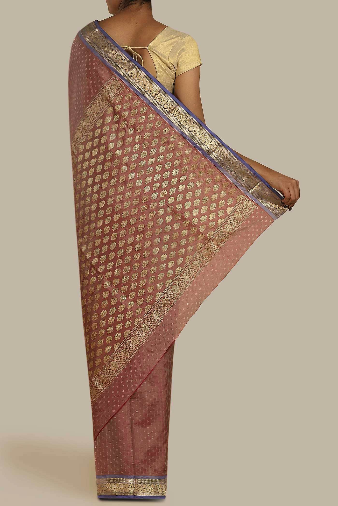 Pink Blended Bangalore Silk Saree
