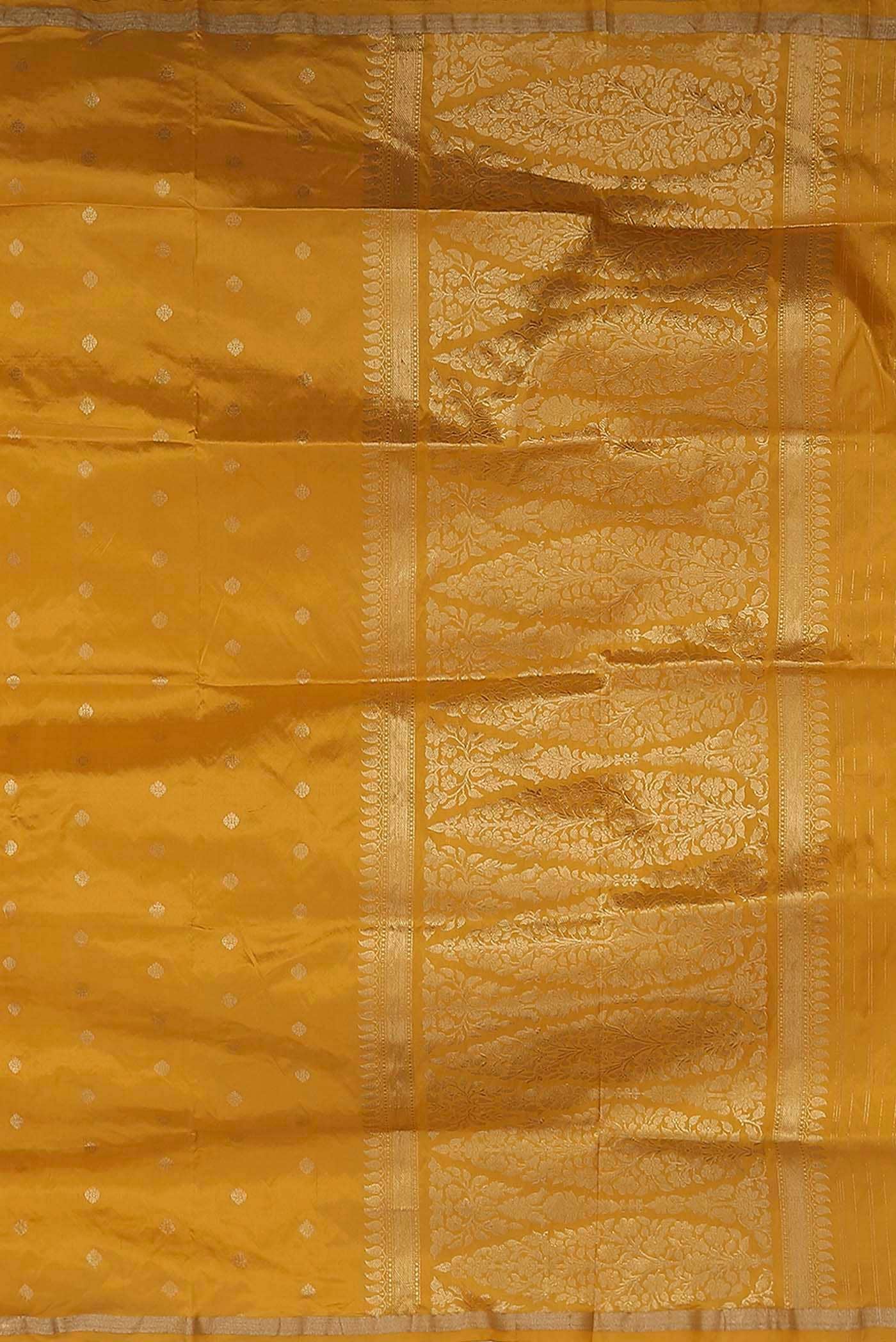 Yellow Banarasi Katan Silk Saree