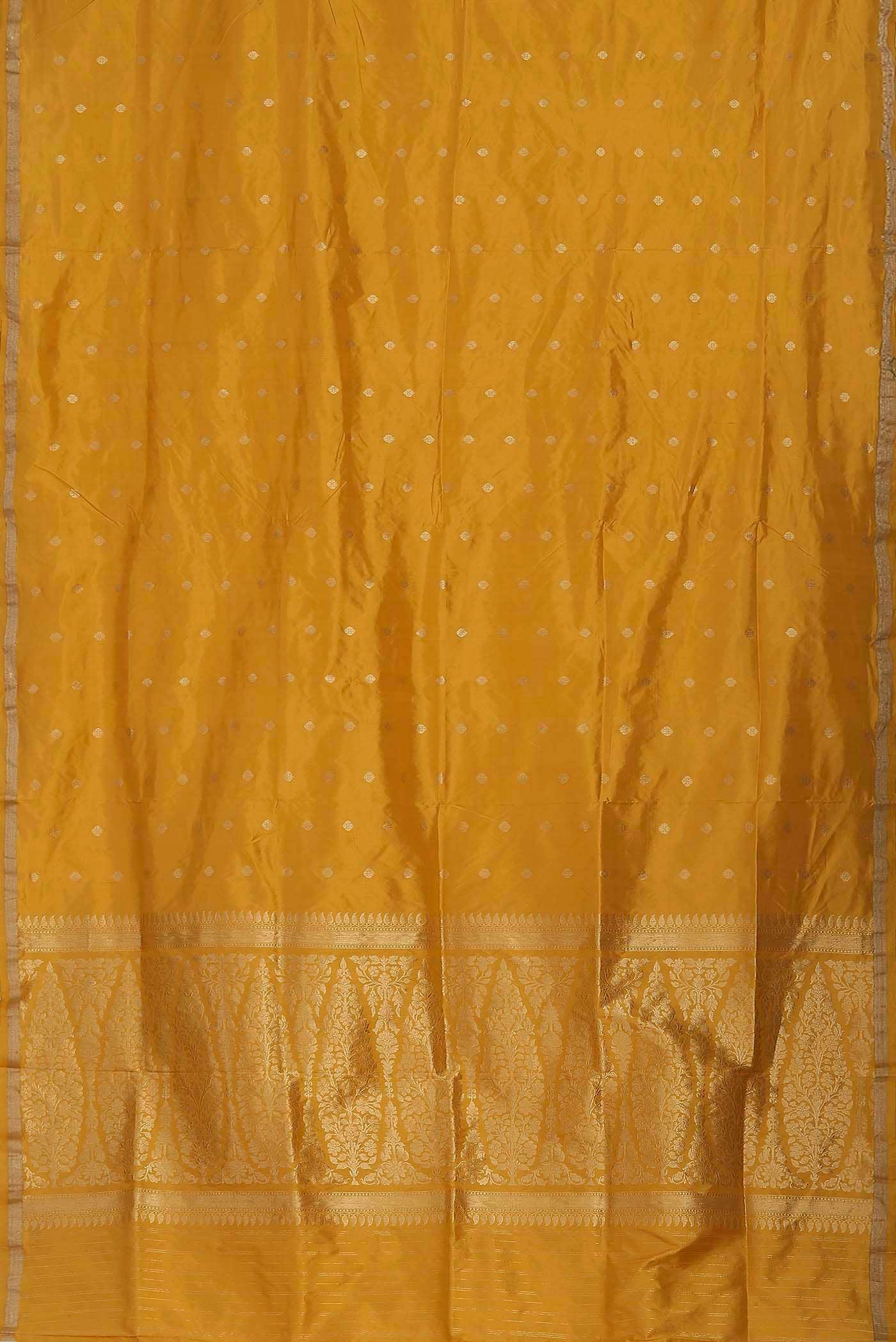 Yellow Banarasi Katan Silk Saree