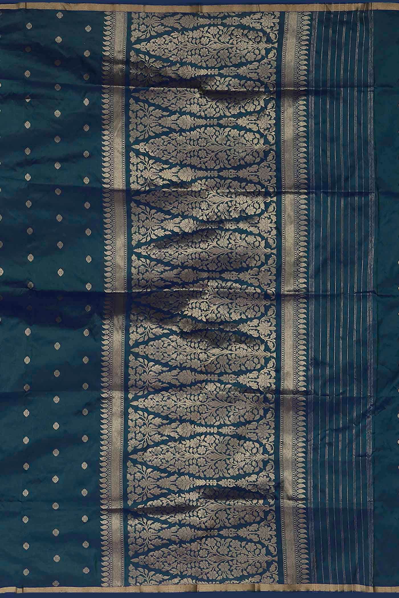 Blue Banarasi Katan Silk Saree