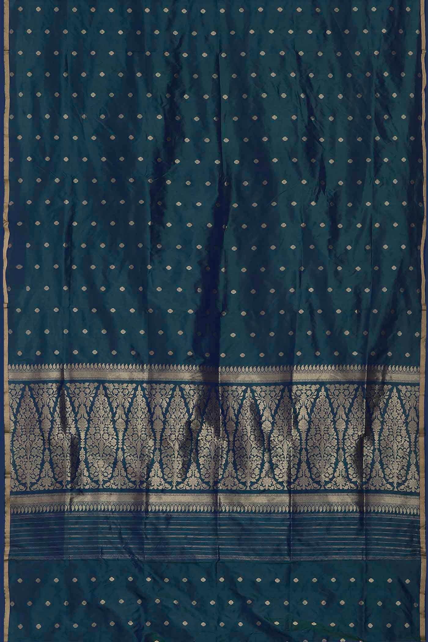 Blue Banarasi Katan Silk Saree
