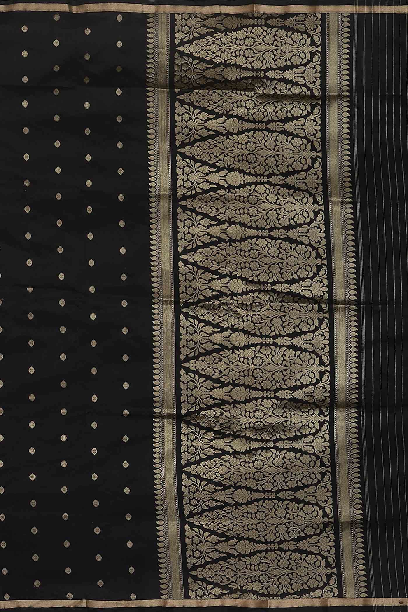 Black Banarasi Katan Silk Saree