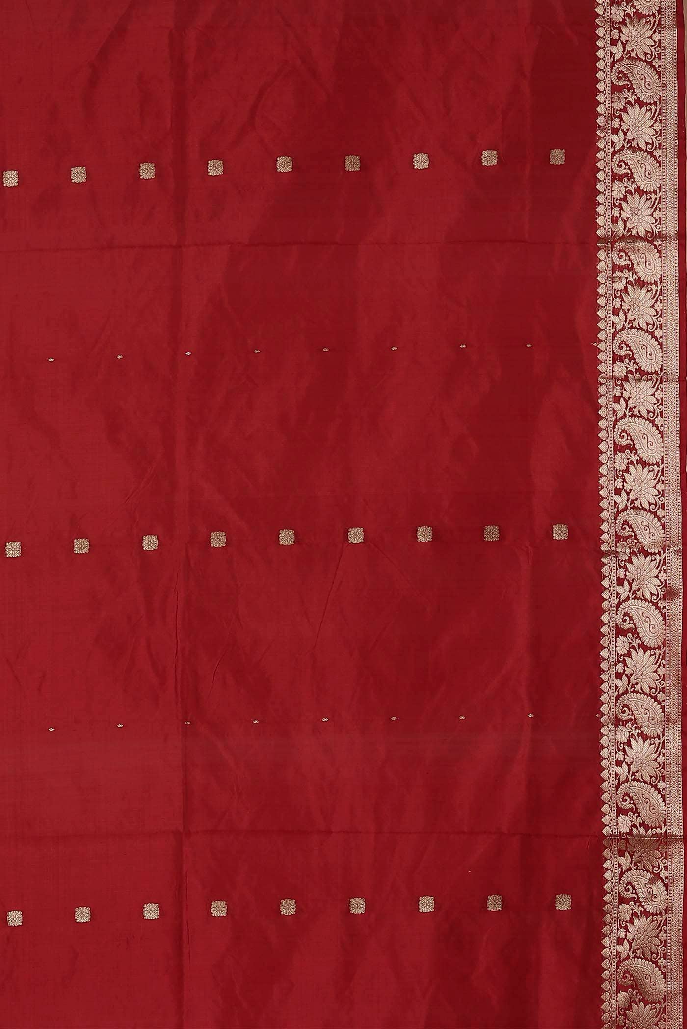 Red Banarasi Katan Silk Saree