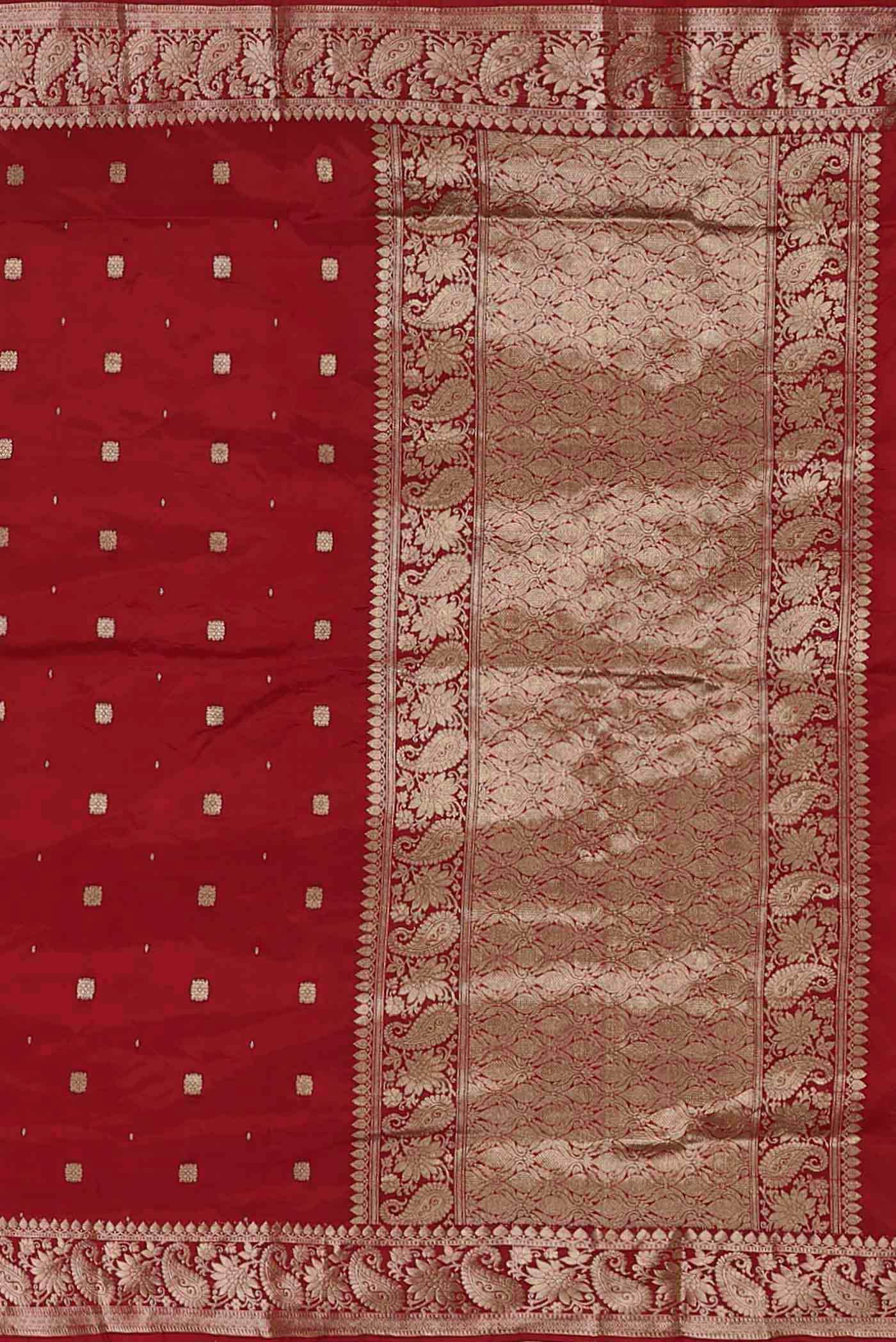 Red Banarasi Katan Silk Saree