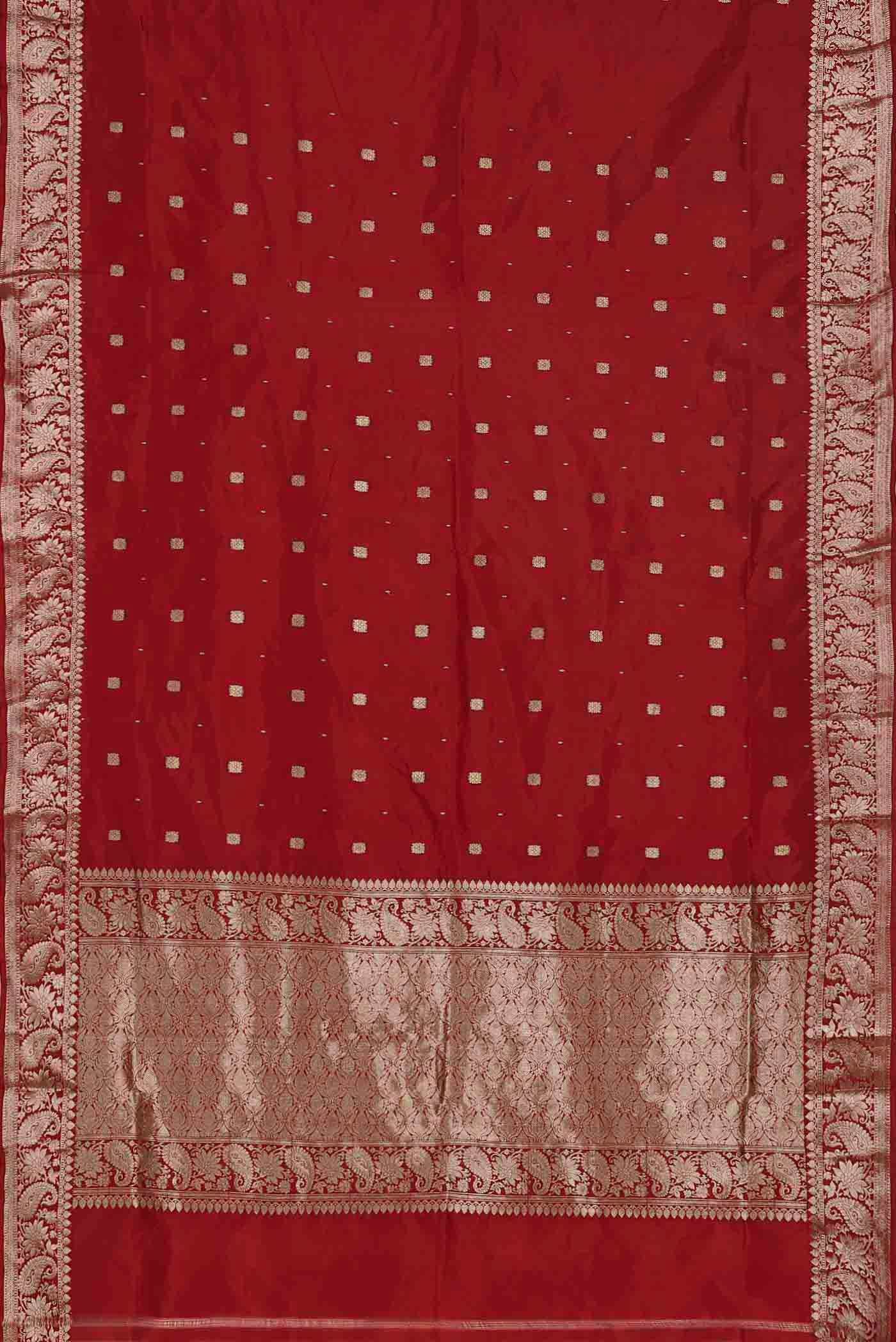 Red Banarasi Katan Silk Saree