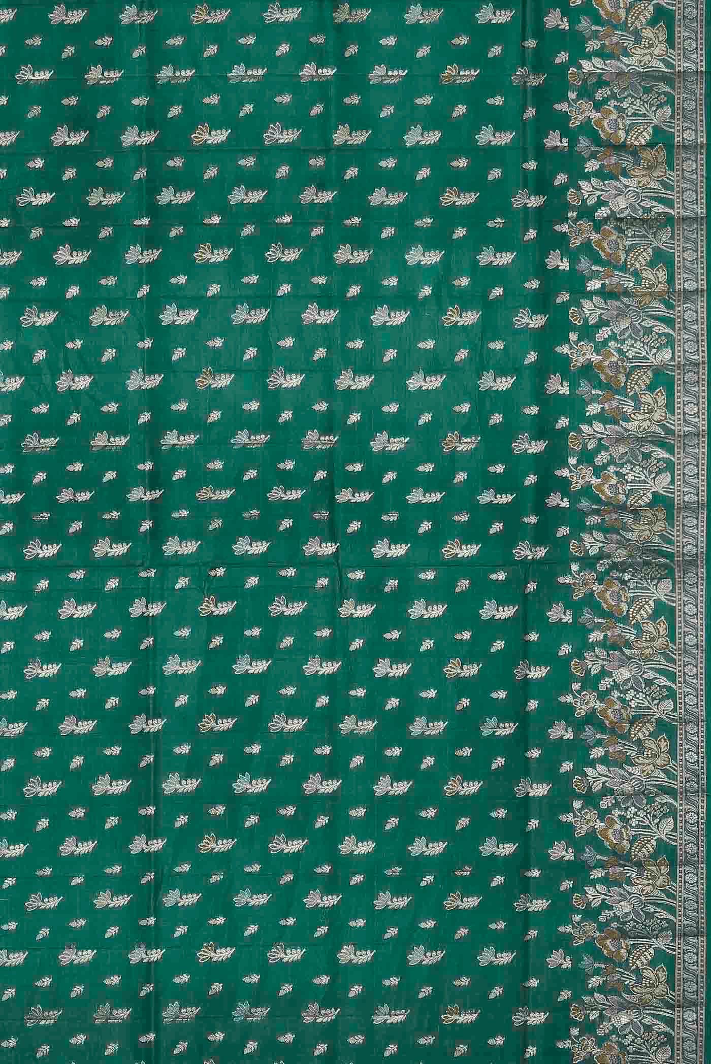 Green Banarasi Tussar Silk Saree
