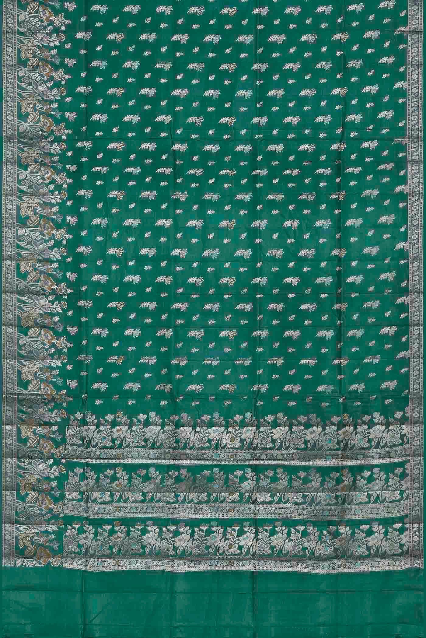 Green Banarasi Tussar Silk Saree