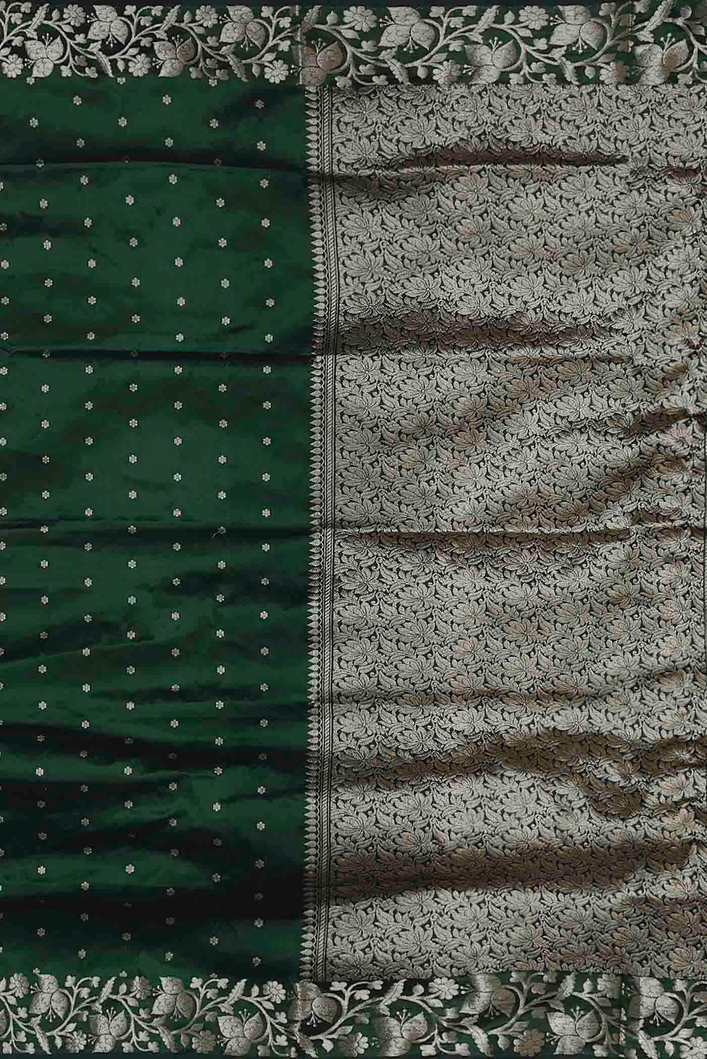 Green Banarasi Katan Silk Saree
