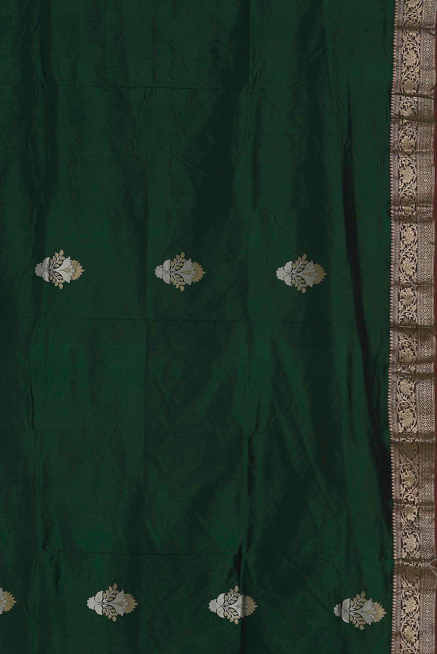 Green Banarasi Katan Silk Saree