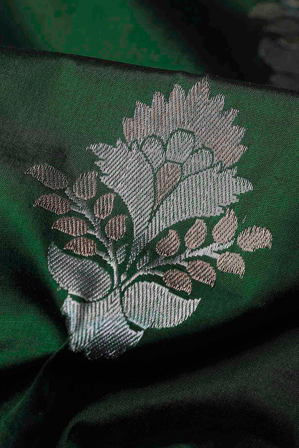 Green Banarasi Katan Silk Saree