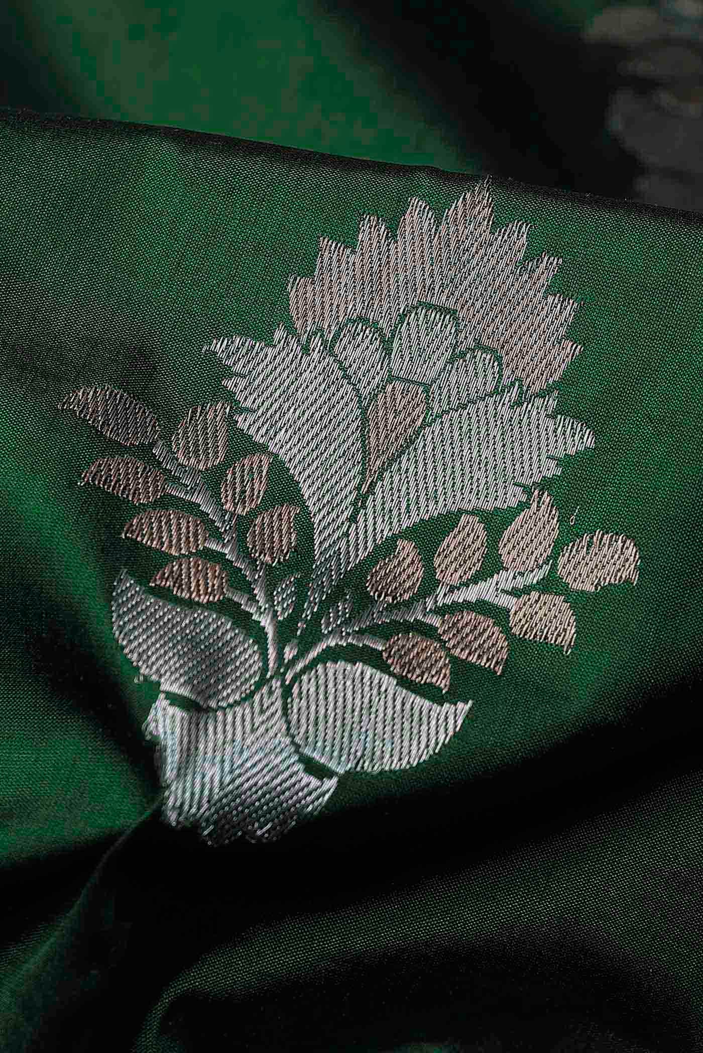 Green Banarasi Katan Silk Saree