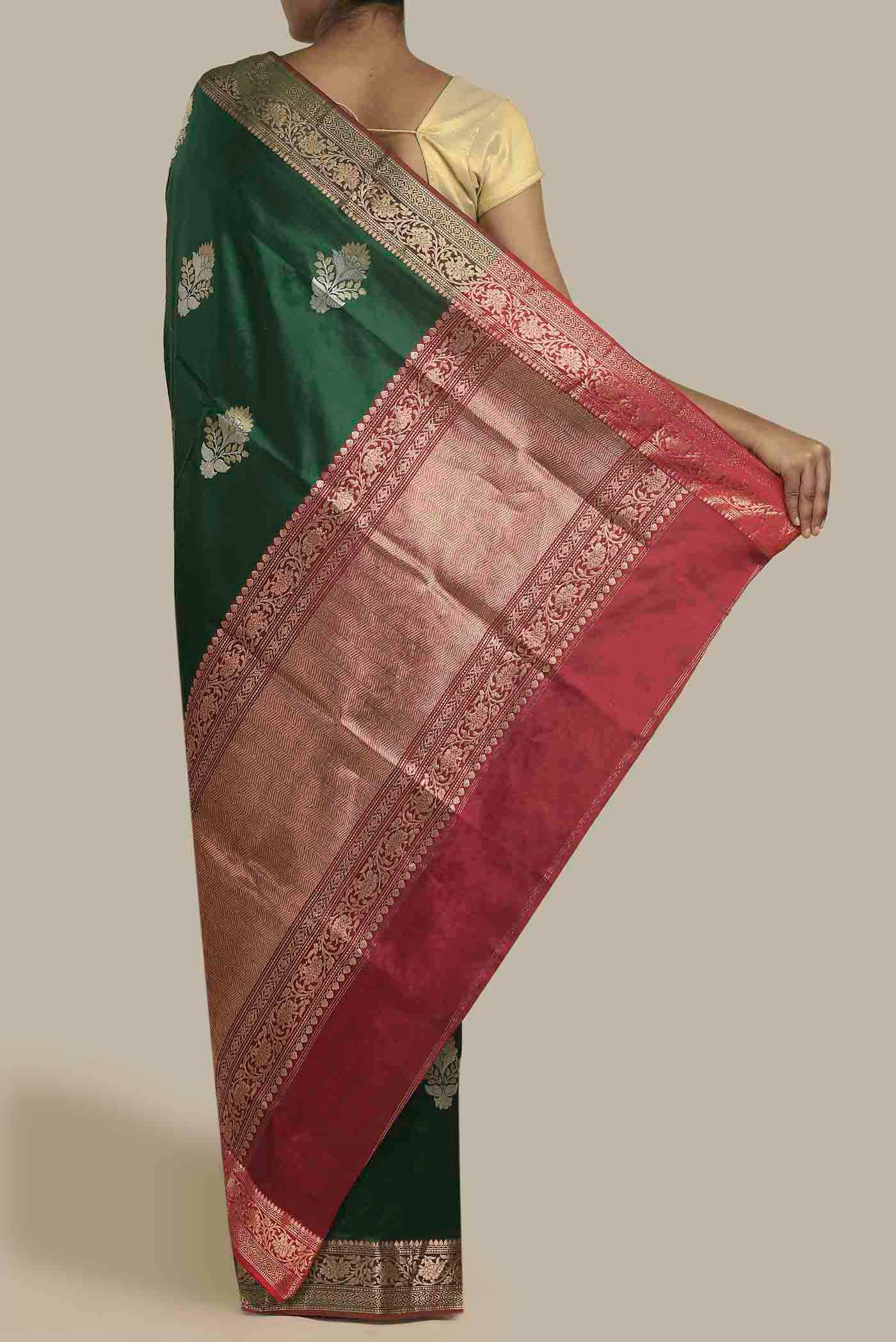 Green Banarasi Katan Silk Saree