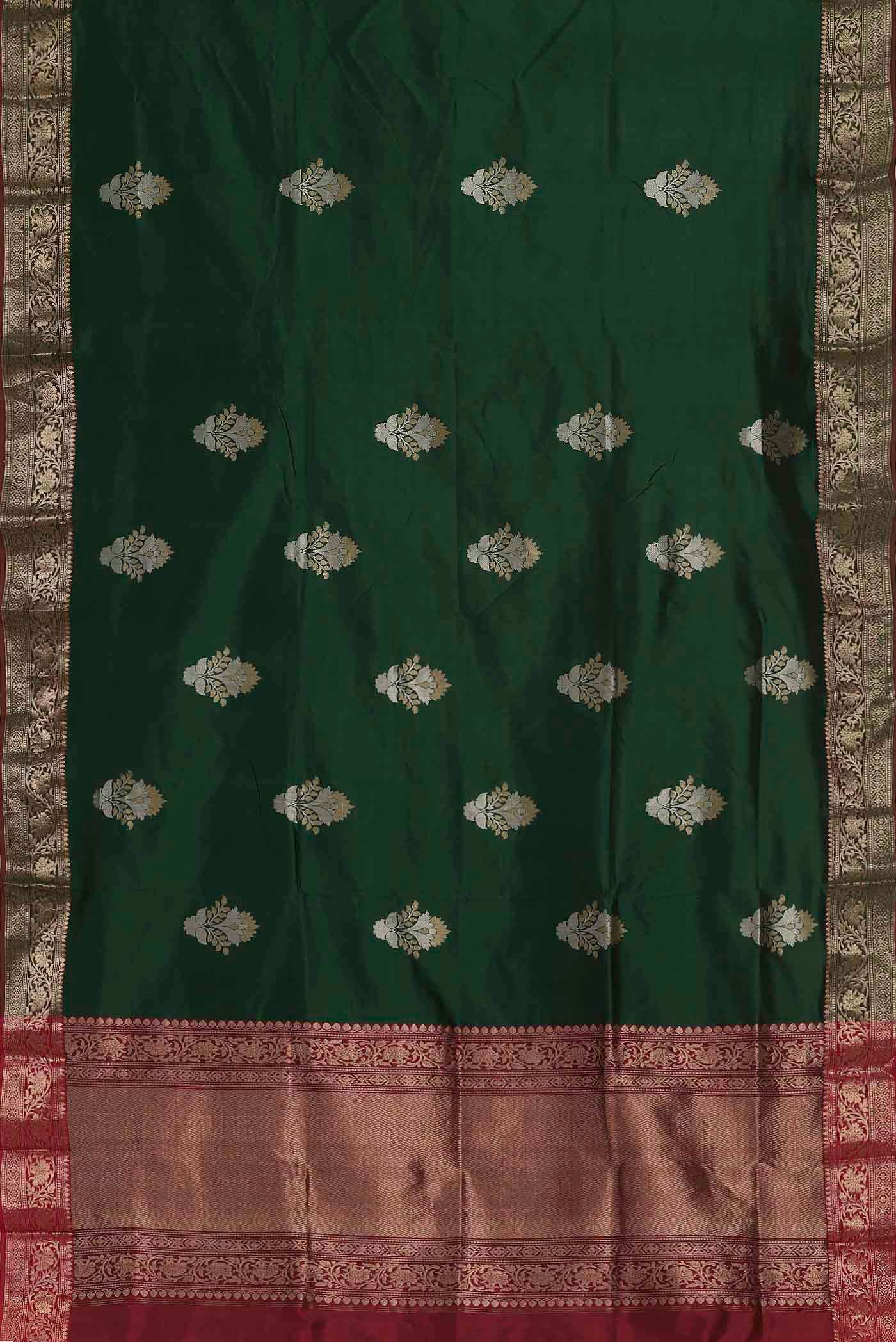 Green Banarasi Katan Silk Saree