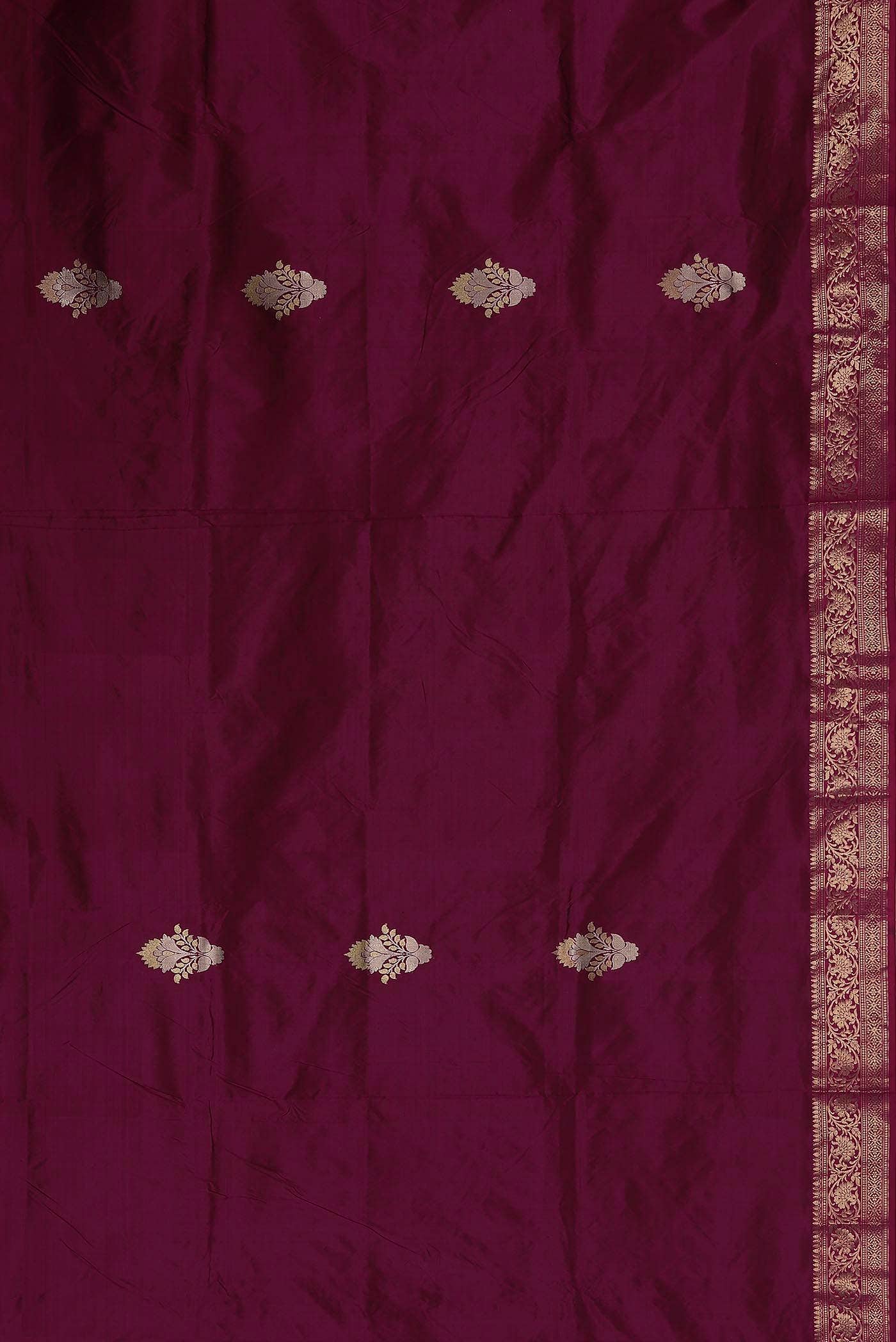 Magenta Banarasi Katan Silk Saree