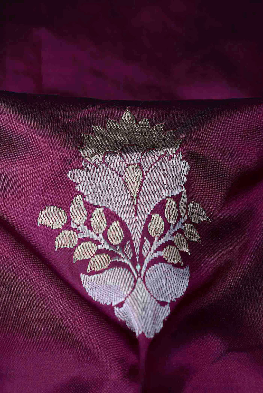 Magenta Banarasi Katan Silk Saree