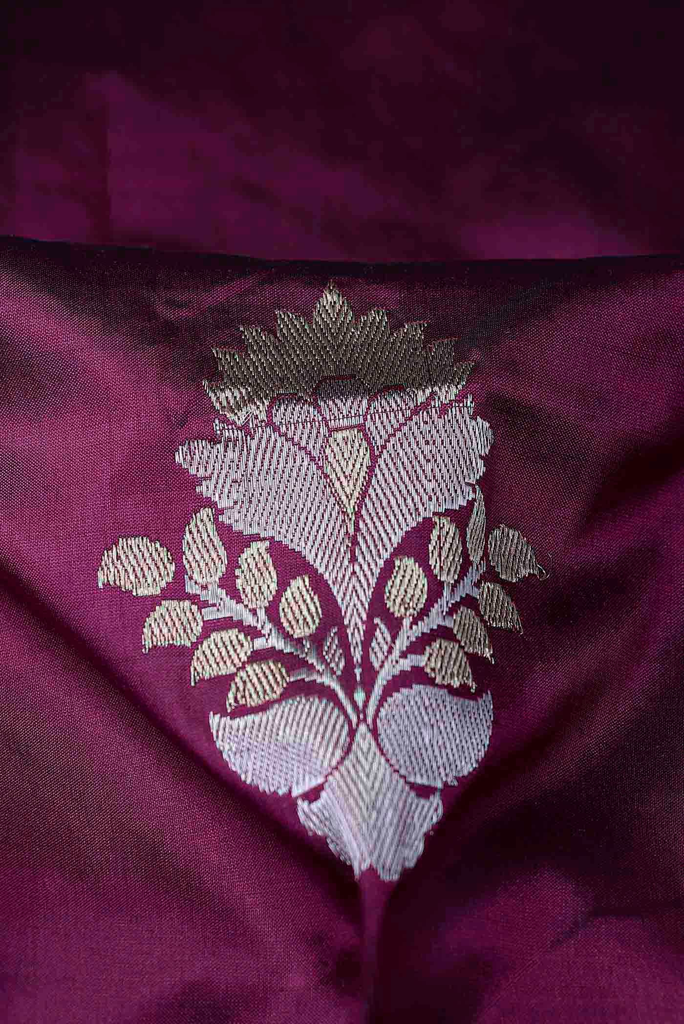 Magenta Banarasi Katan Silk Saree