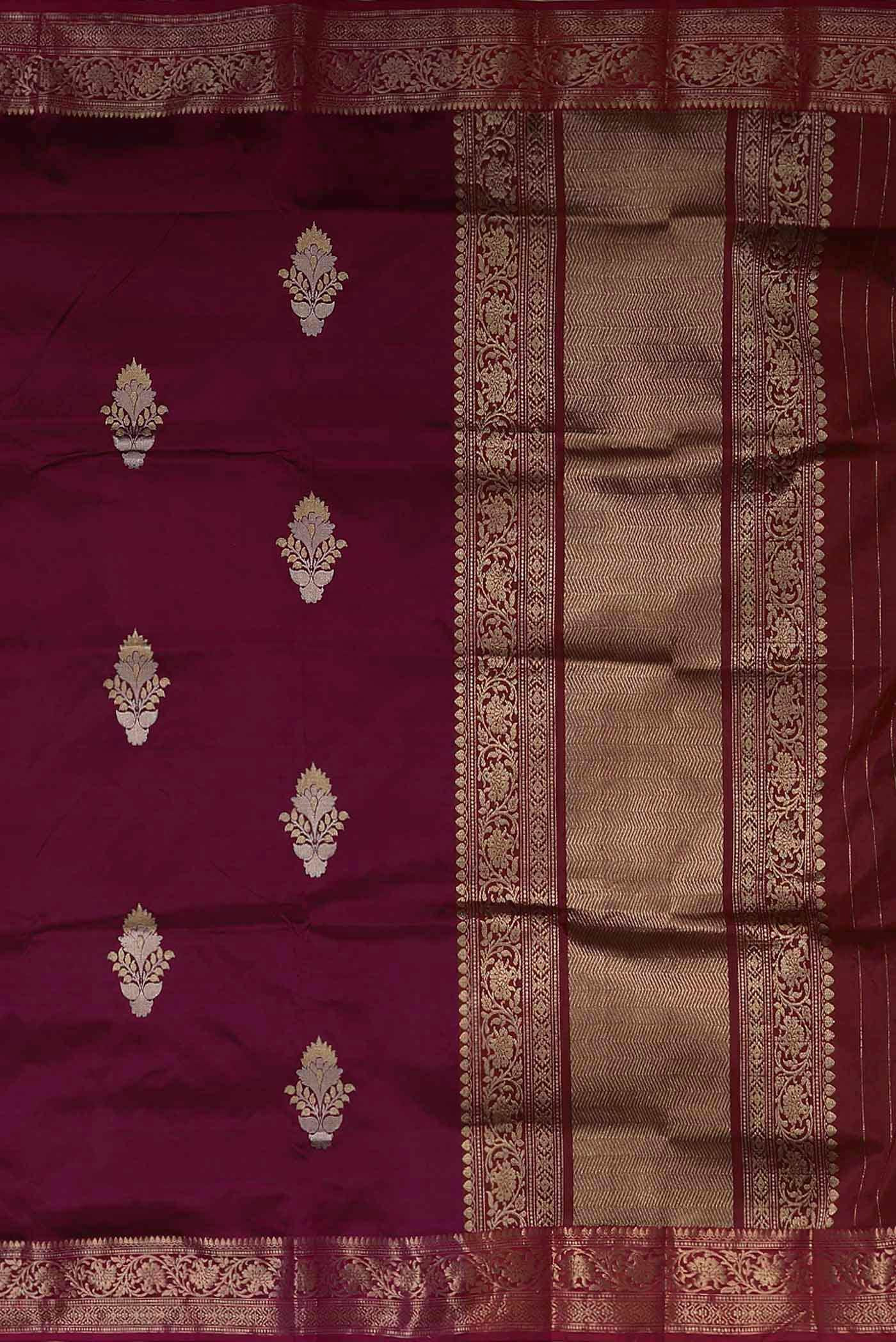 Magenta Banarasi Katan Silk Saree