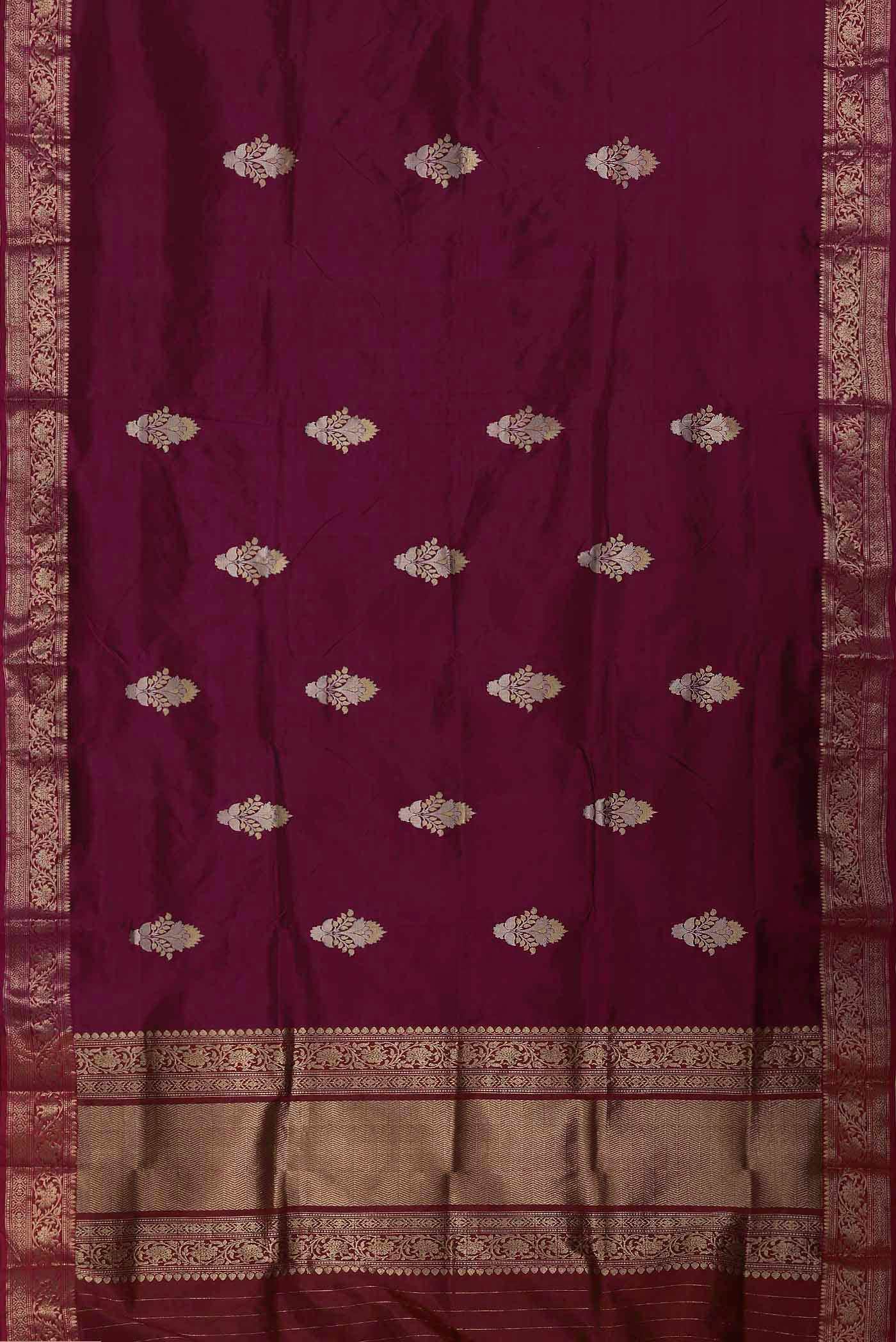 Magenta Banarasi Katan Silk Saree