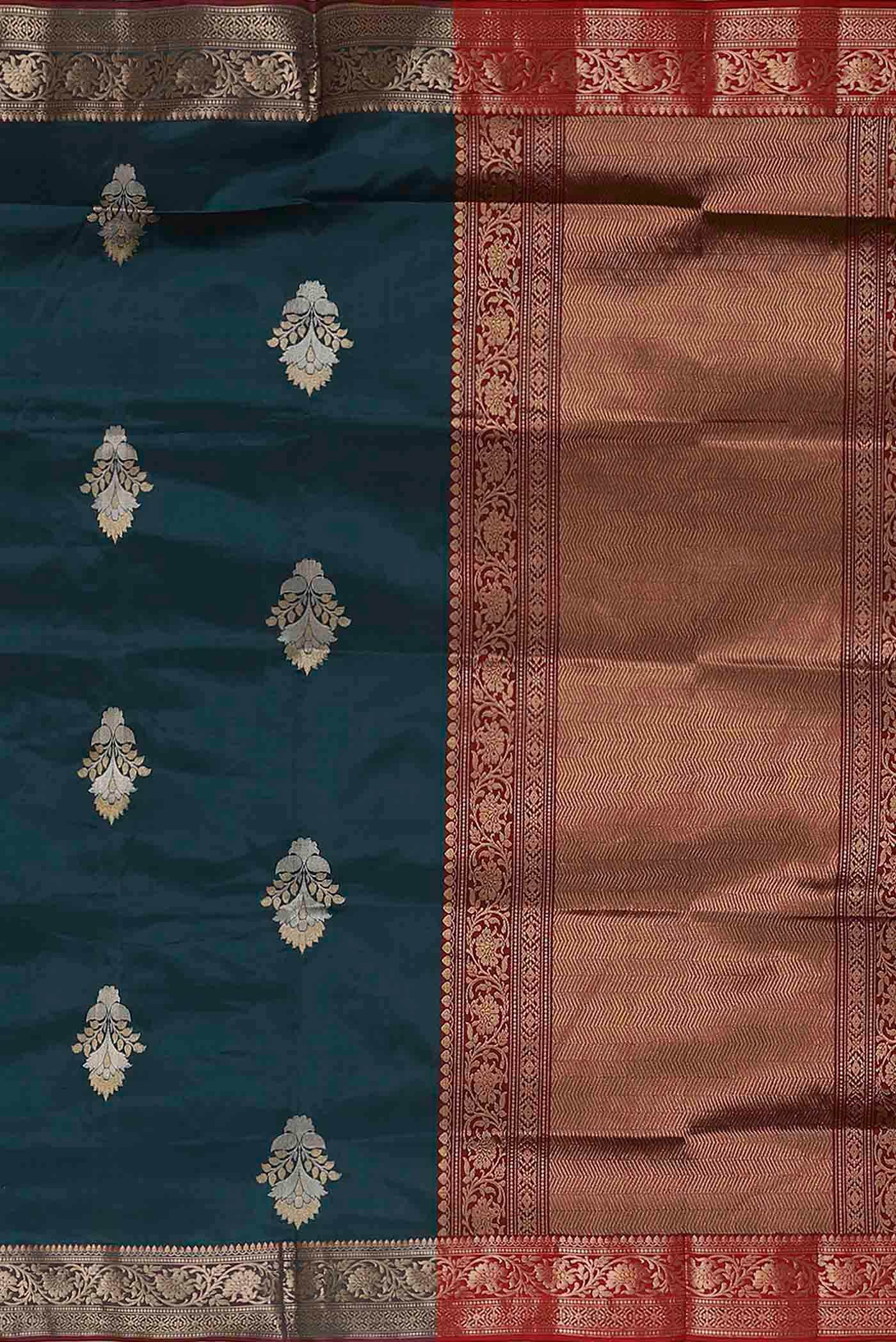 Blue Banarasi Katan Silk Saree