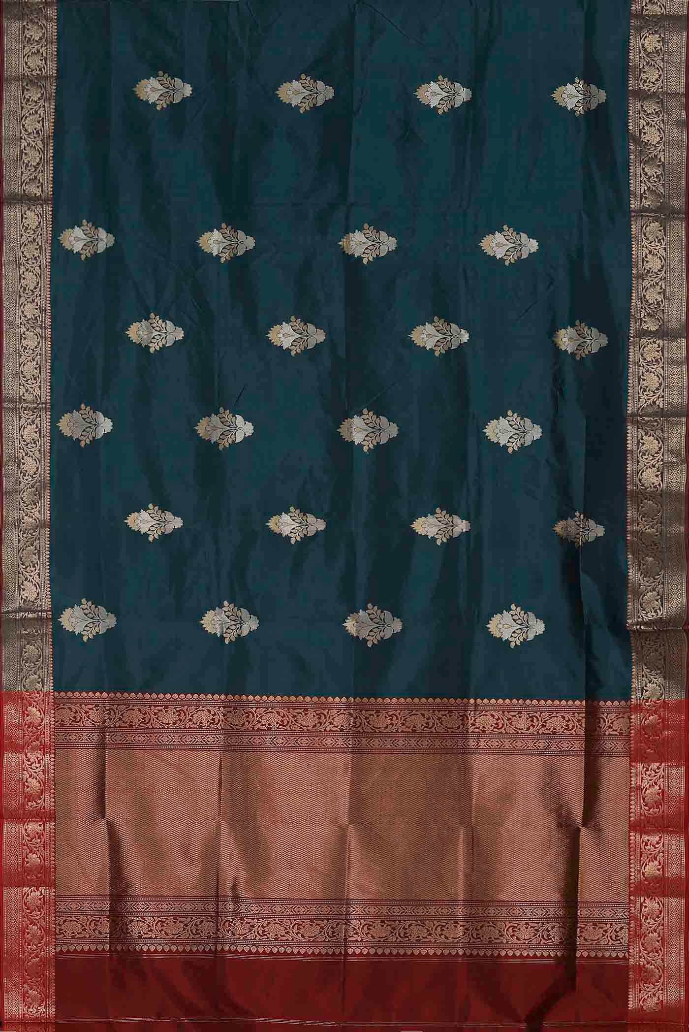 Blue Banarasi Katan Silk Saree