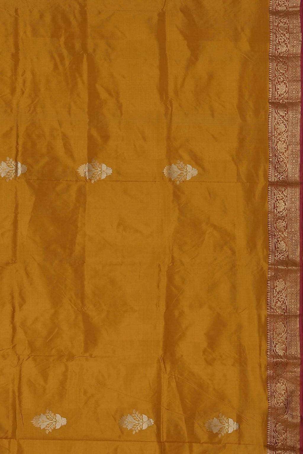 Yellow Banarasi Katan Silk Saree