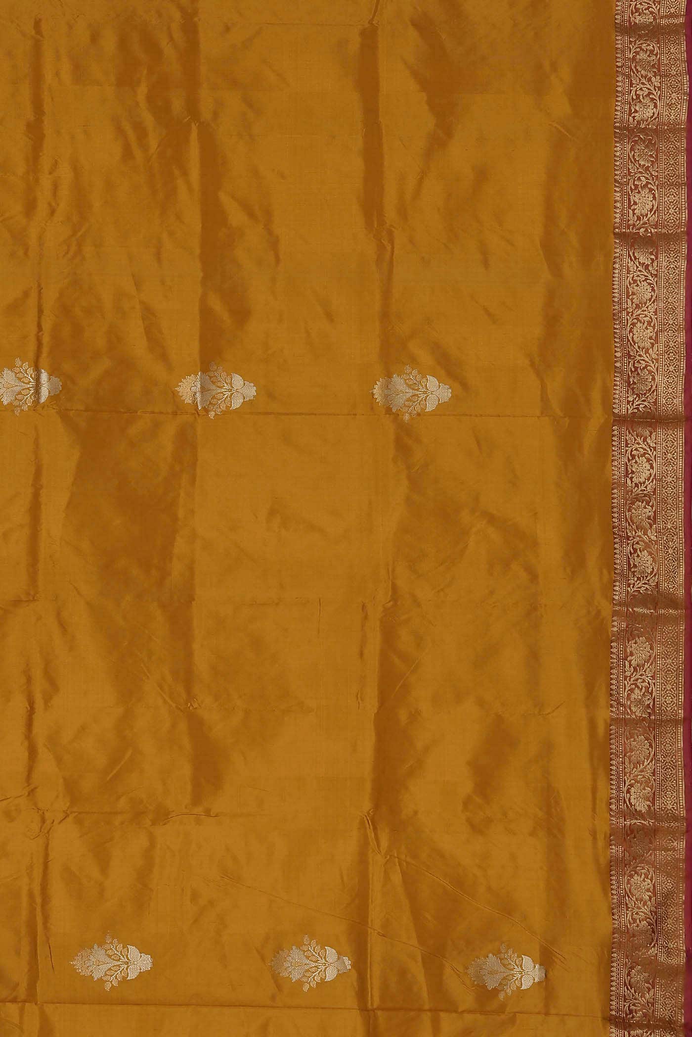 Yellow Banarasi Katan Silk Saree