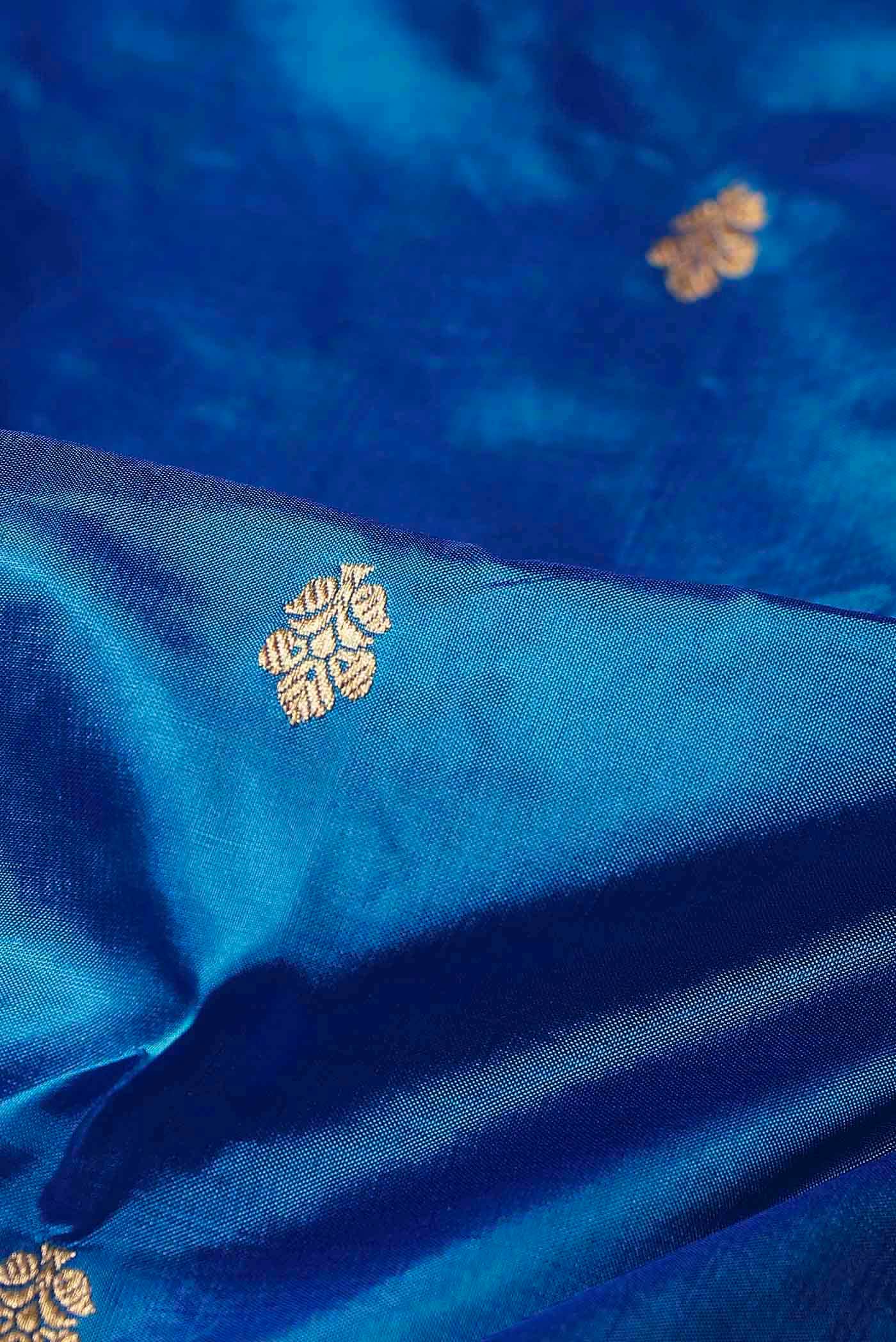 Blue Banarasi Katan Silk Saree