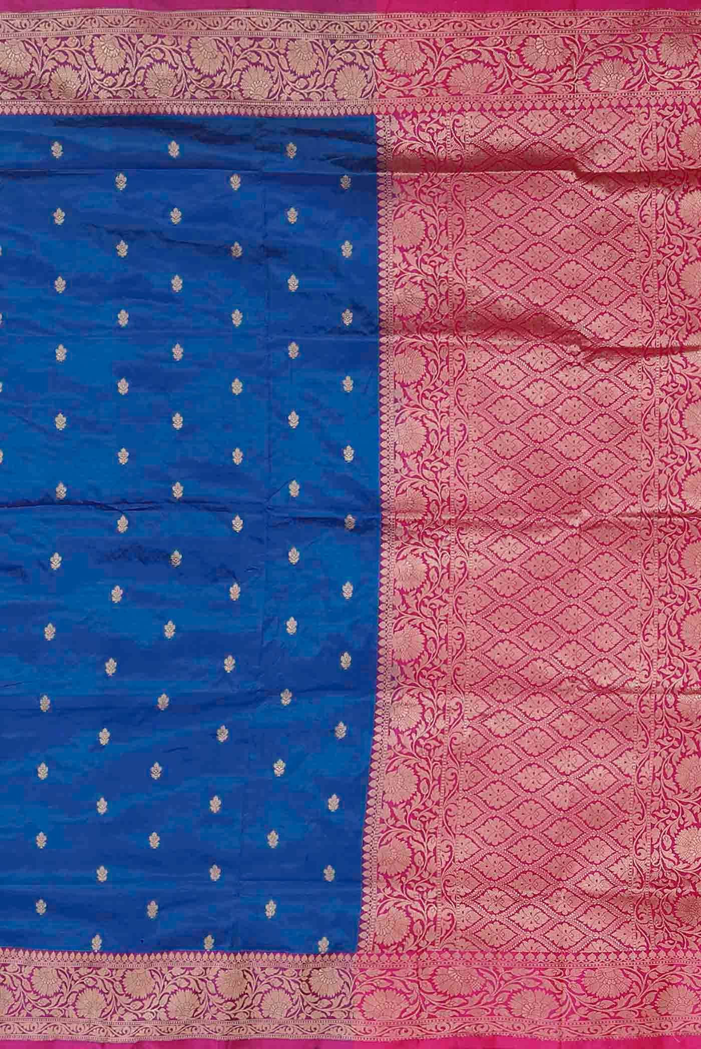 Blue Banarasi Katan Silk Saree