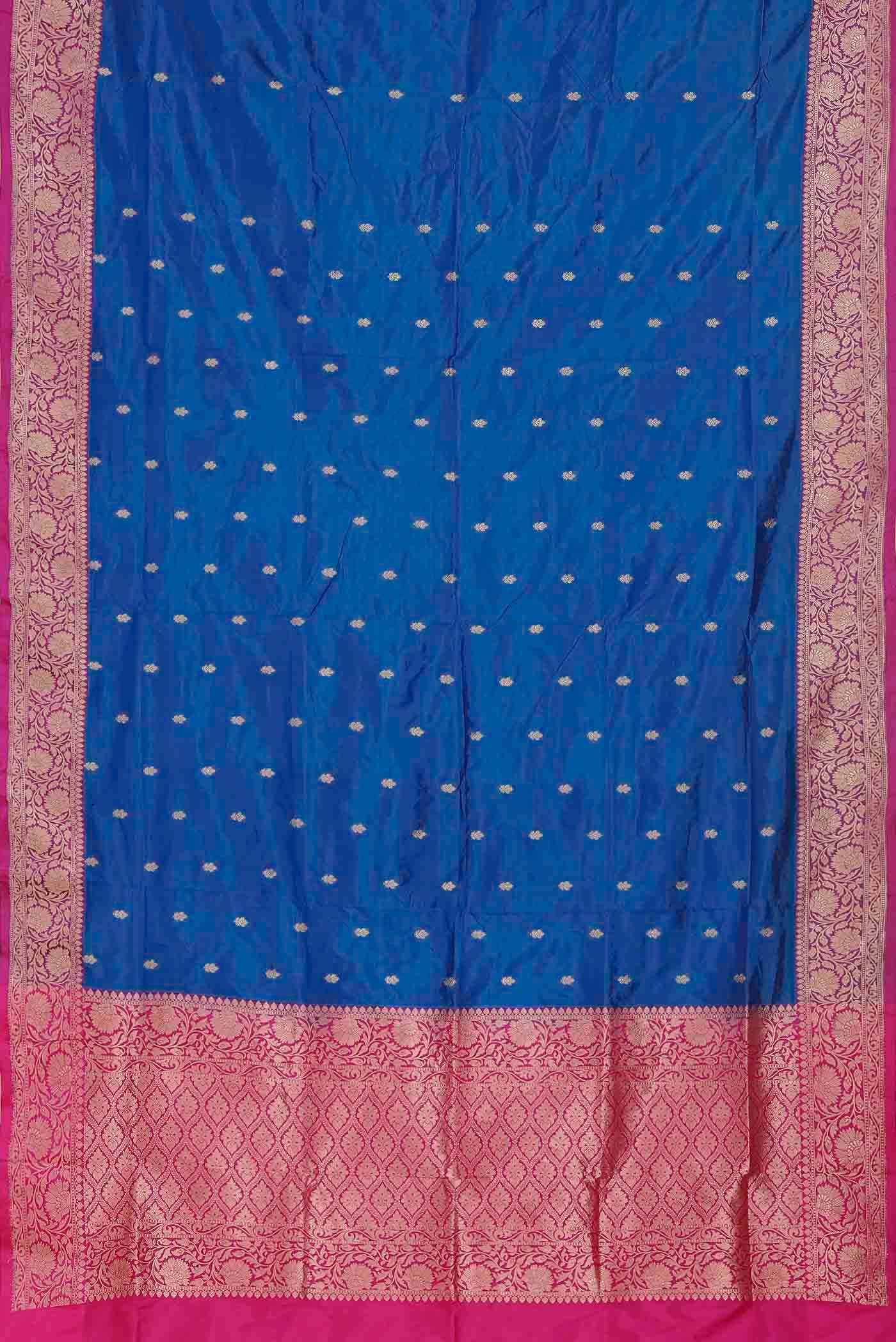 Blue Banarasi Katan Silk Saree