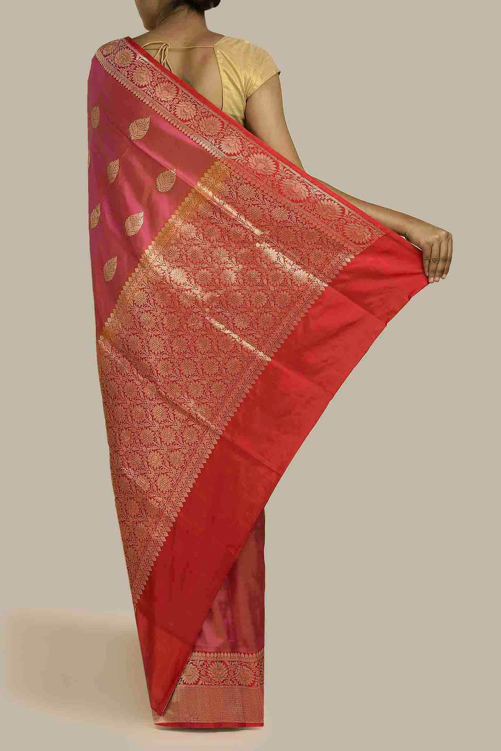 Pink Banarasi Katan Silk Saree