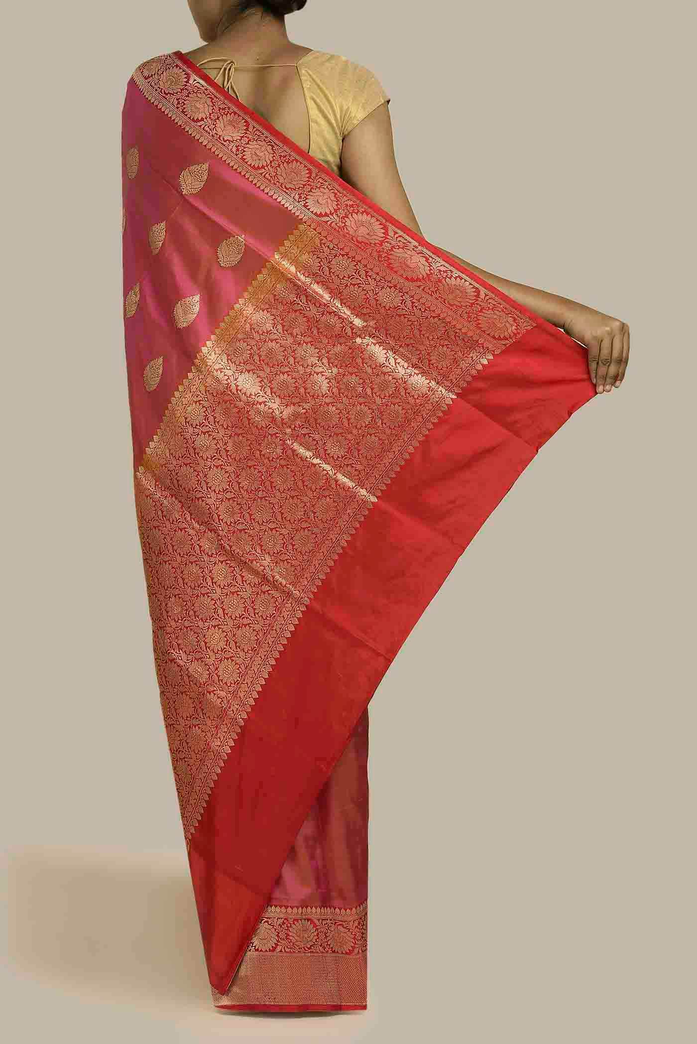 Pink Banarasi Katan Silk Saree