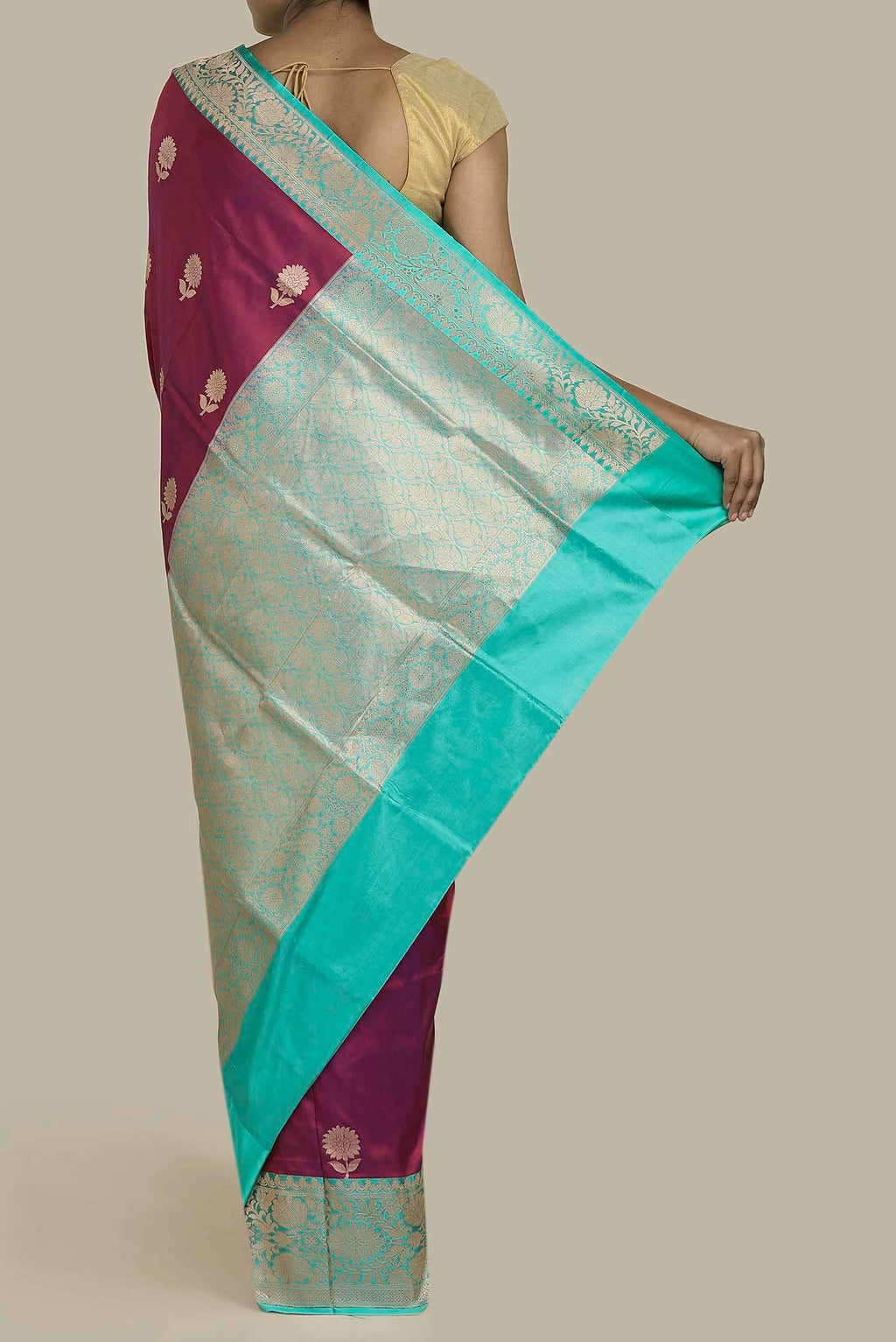 Magenta Banarasi Katan Silk Saree