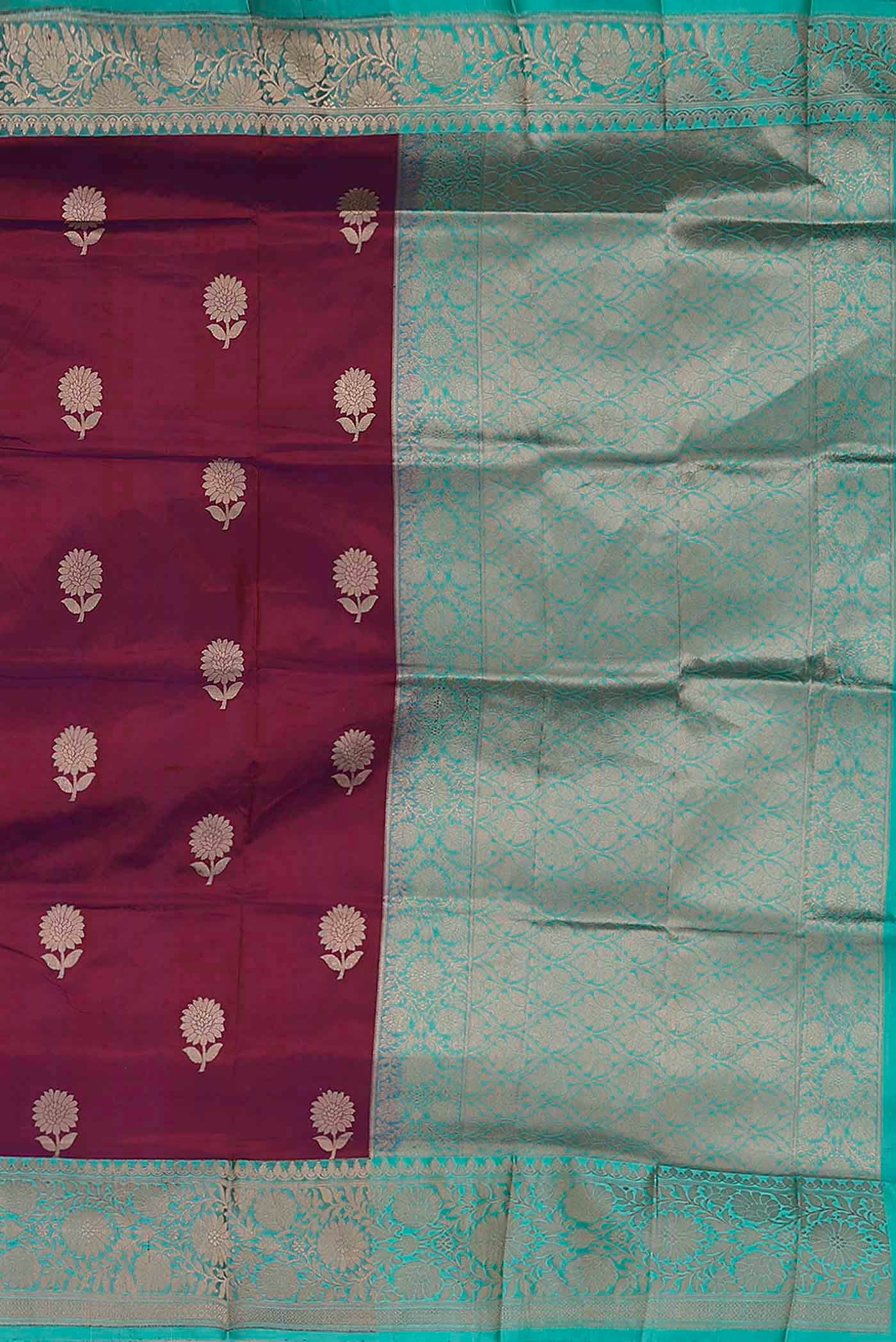Magenta Banarasi Katan Silk Saree