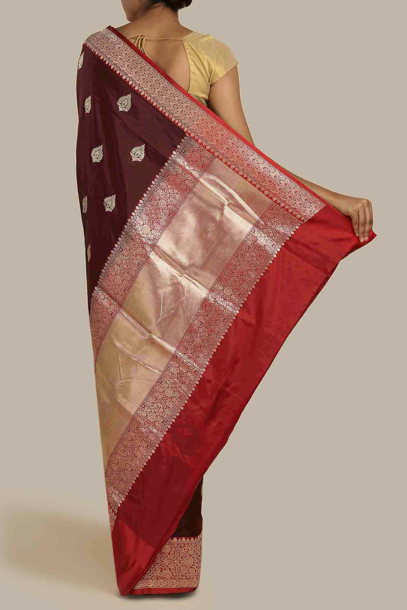 Brown Banarasi Katan Silk Saree