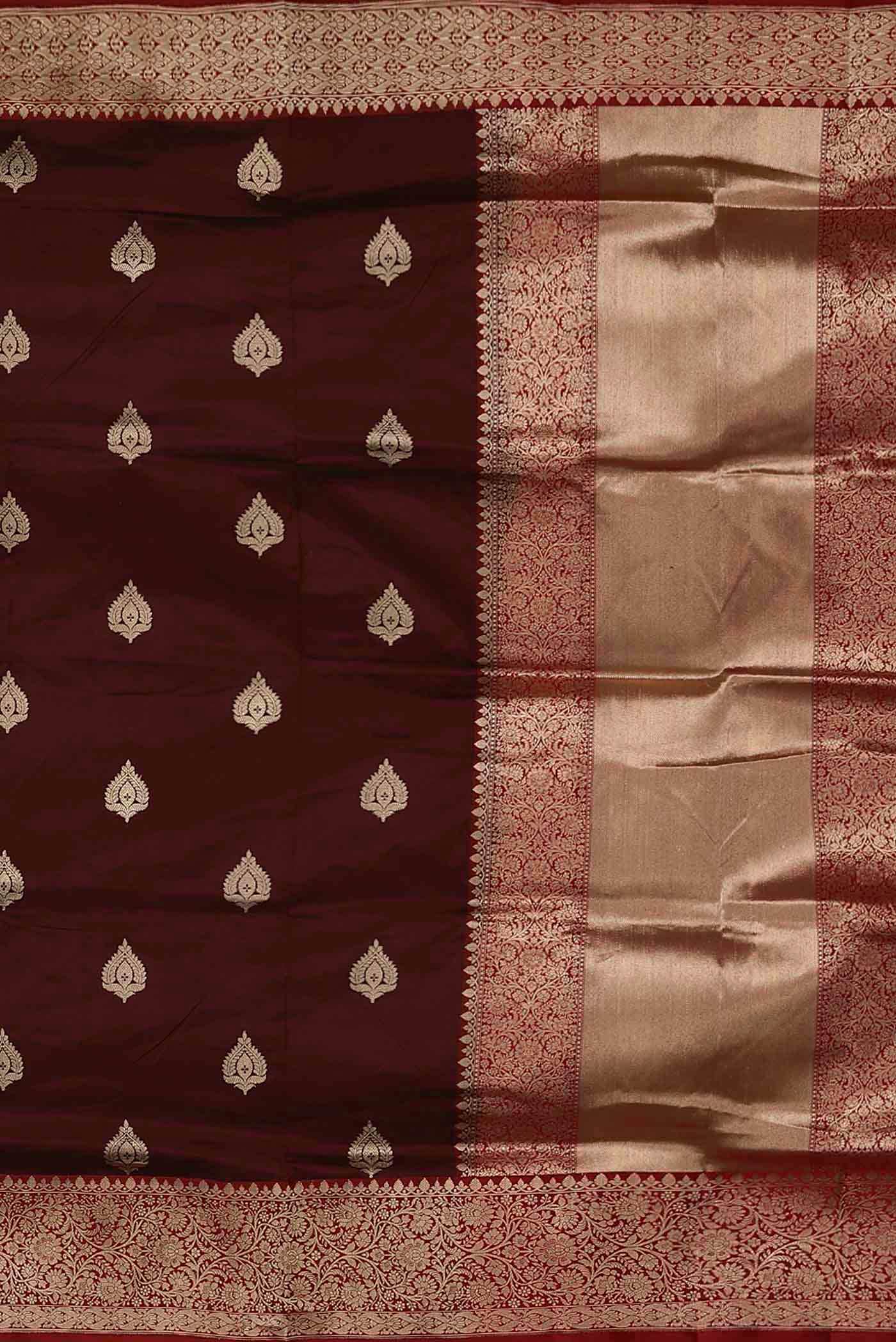 Brown Banarasi Katan Silk Saree